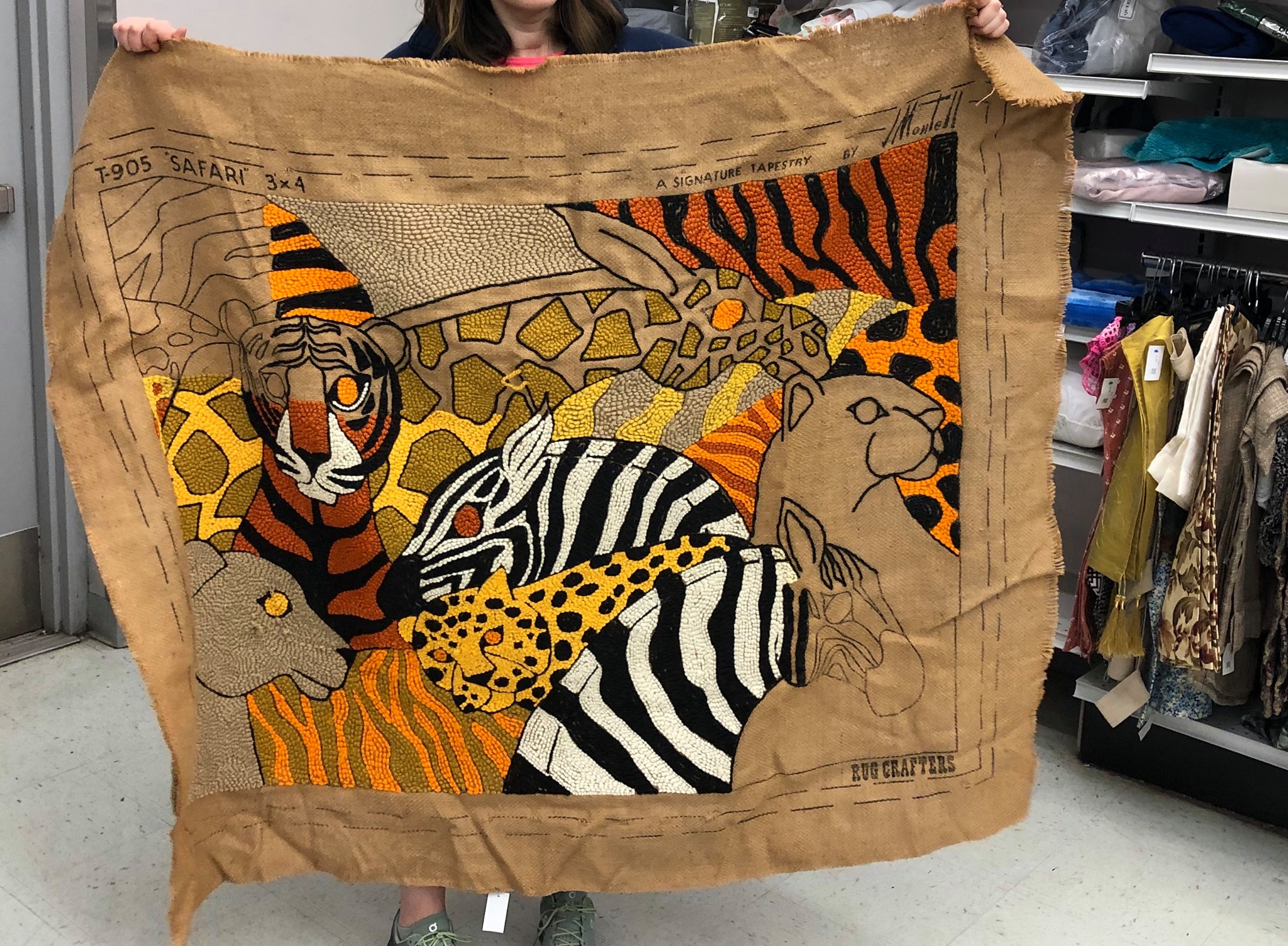 70s べネズエラ製 Teresa Gonzalez ウールラグ・タペストリー A vintage rug/tapestry by the artist “Tere” Teresa Gonzalez, found