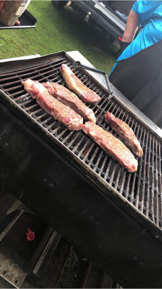 Grilling out on site! Great way for food - Brian's Trade Rite