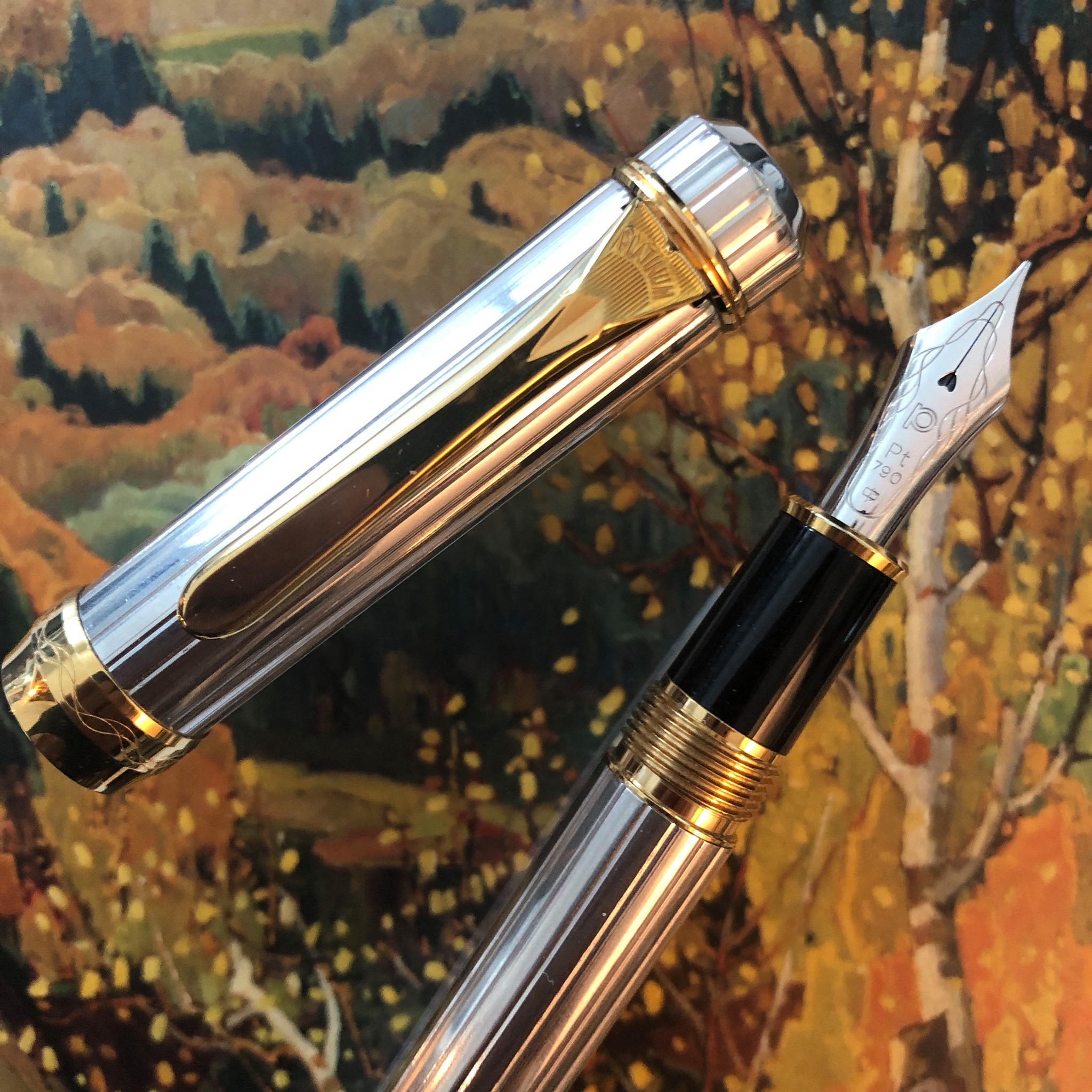 Platinum fountain pen in hammered sterling silver from Itoya Ginza