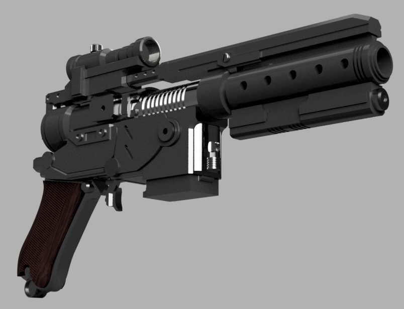 Kr-m1313 blaster design inspired by Luger gun