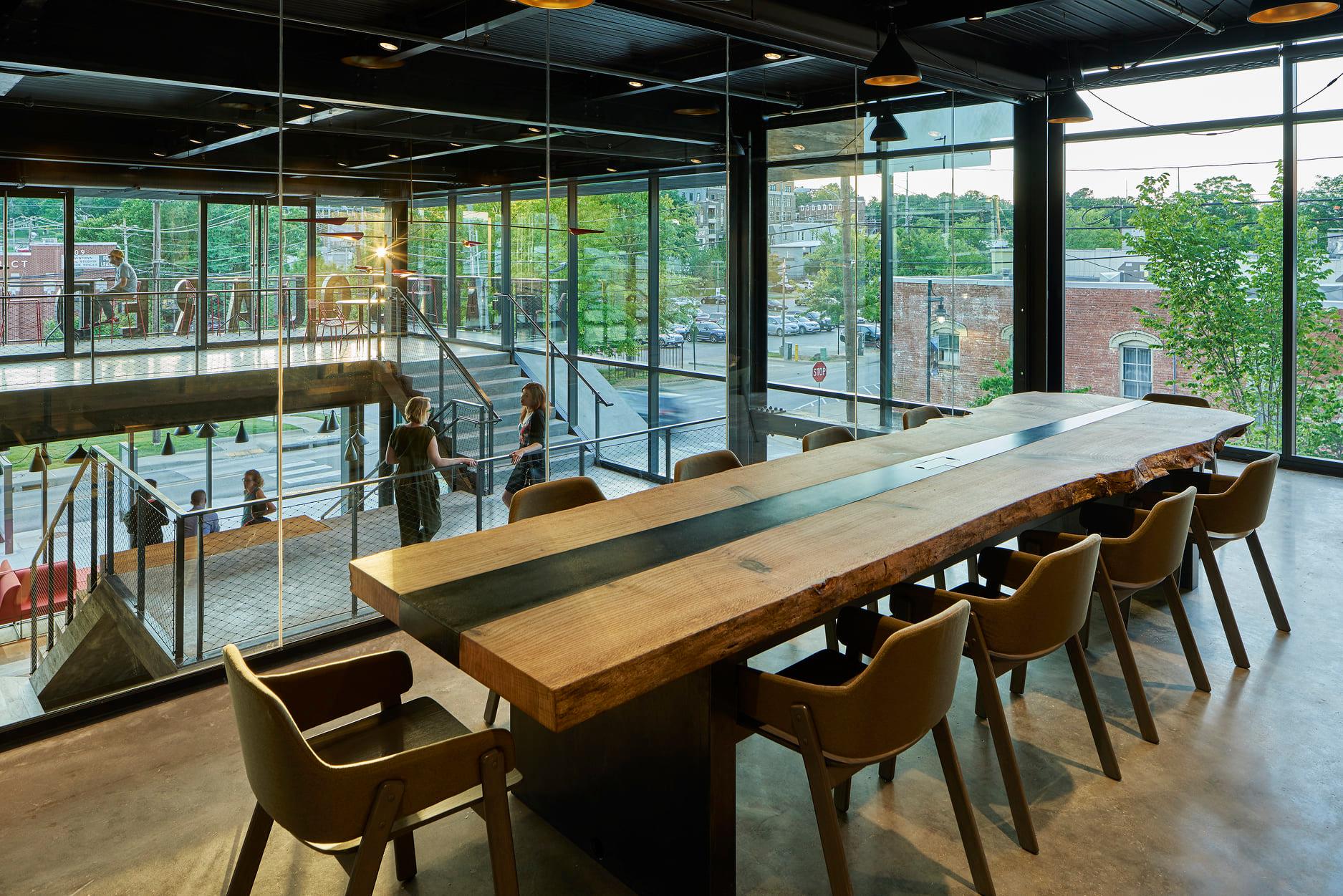 Modus Studio - This live edge oak conference table with... | Facebook