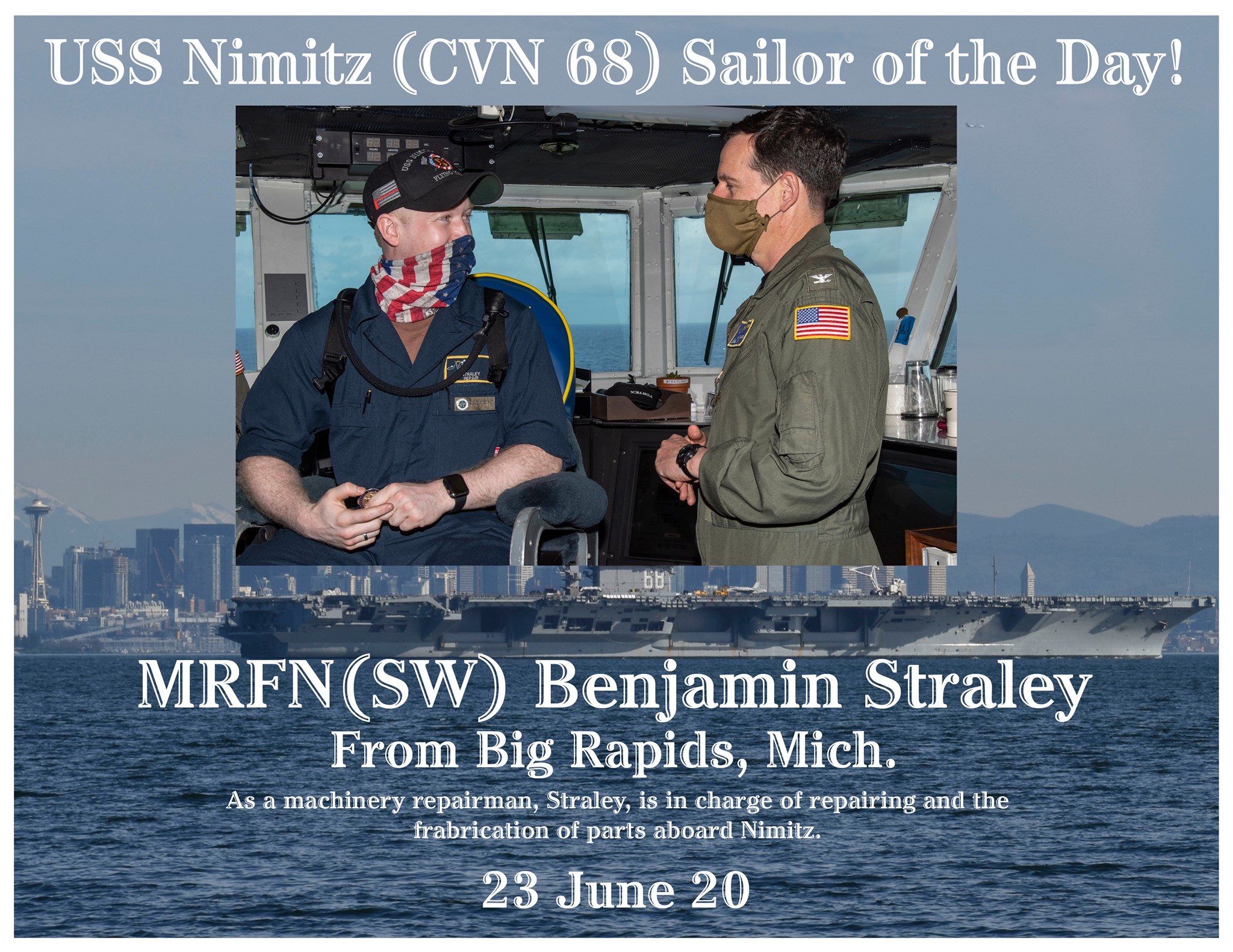 USS Nimitz (CVN 68) - Today's Sailor of the Day is Machinery Repairman ...