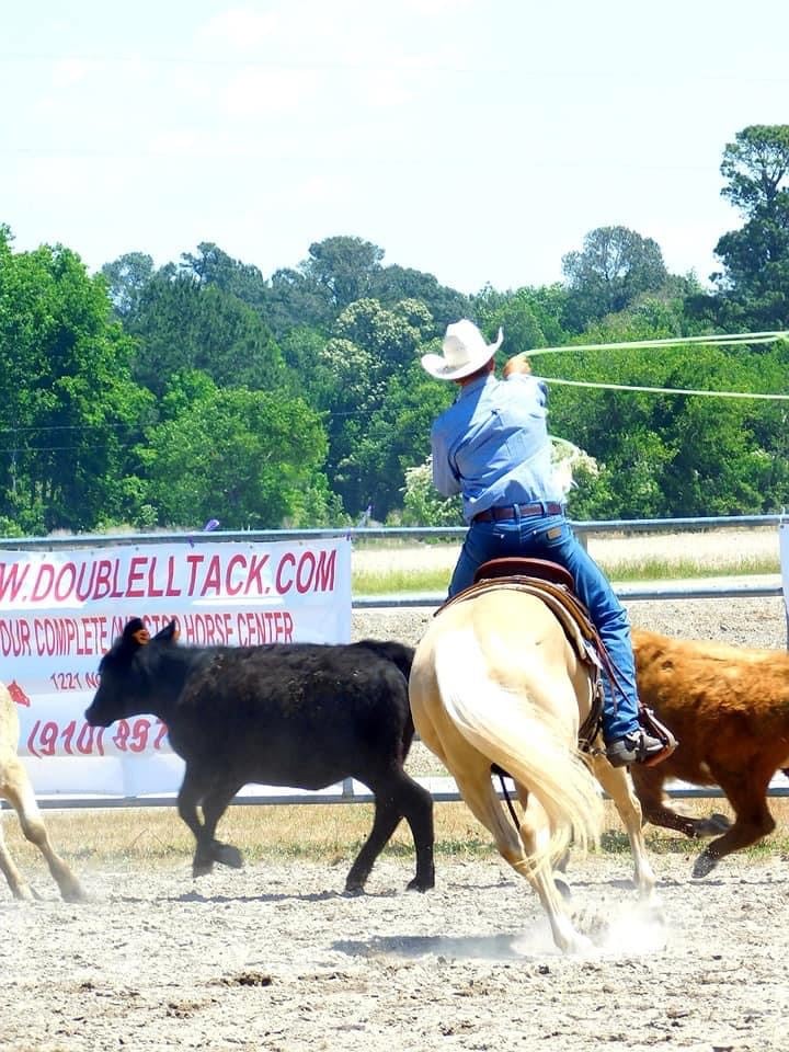 Double LL Tack & Feed - A little action going on in front of our banner ...