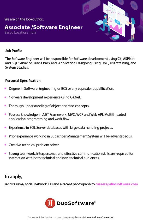 Duo - Here is your chance to be part of a leading Software Company in ...