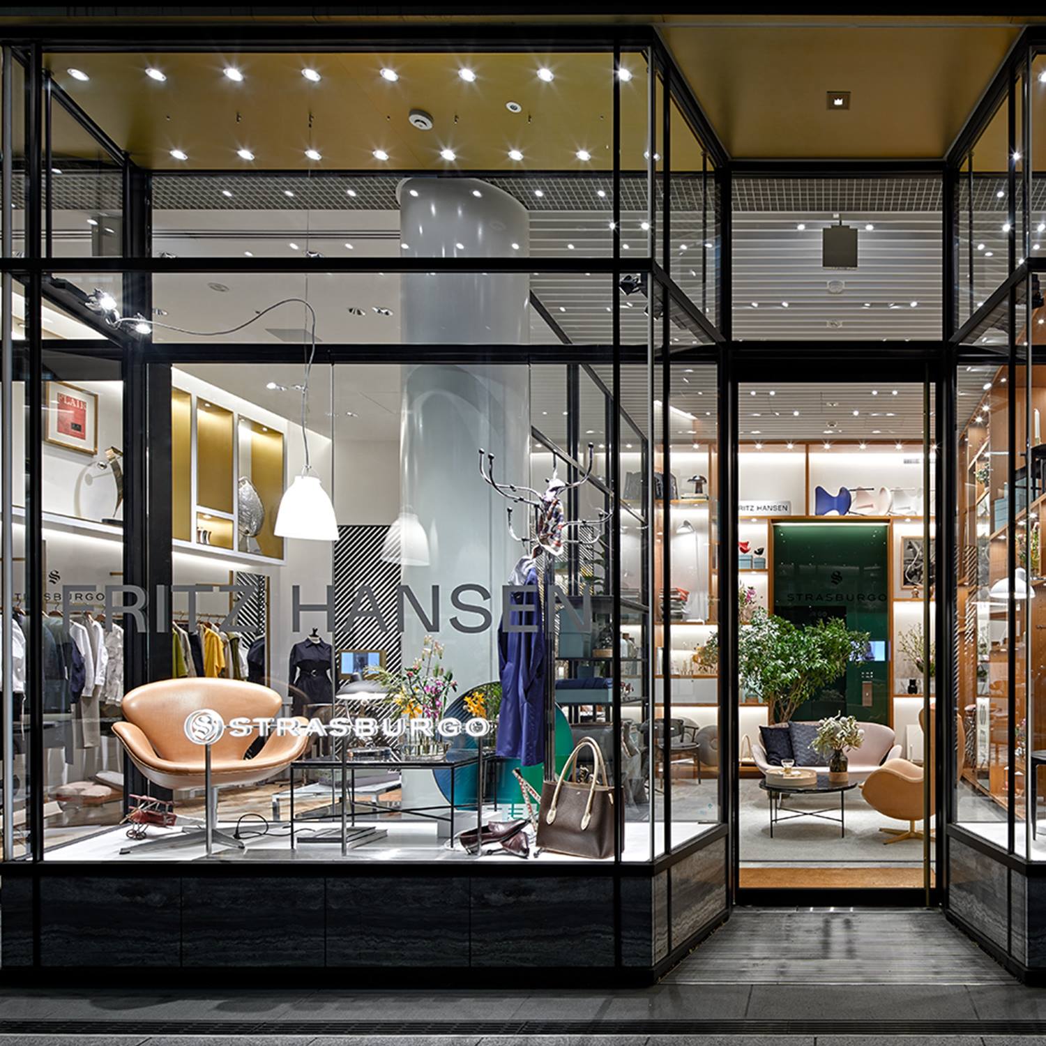 Fritz Hansen pop-up in the beautiful fashion store Strasburgo in Tokyo. Captured by © Nacása & Partners Inc. FUTA Moriishi @strasburgo_ginza_ms @strasburgomens #fritzhansen #strasburgo #strasburgomens