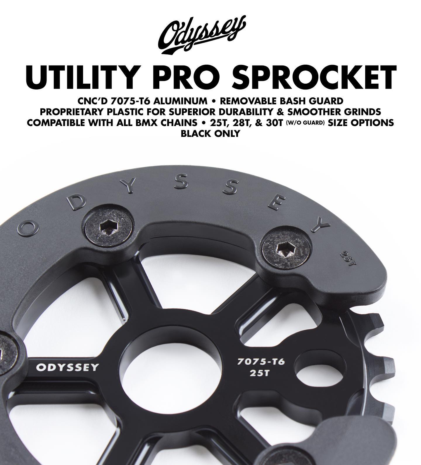 Odyssey - Utility Pro sprockets w/ removable bash guard out now 
