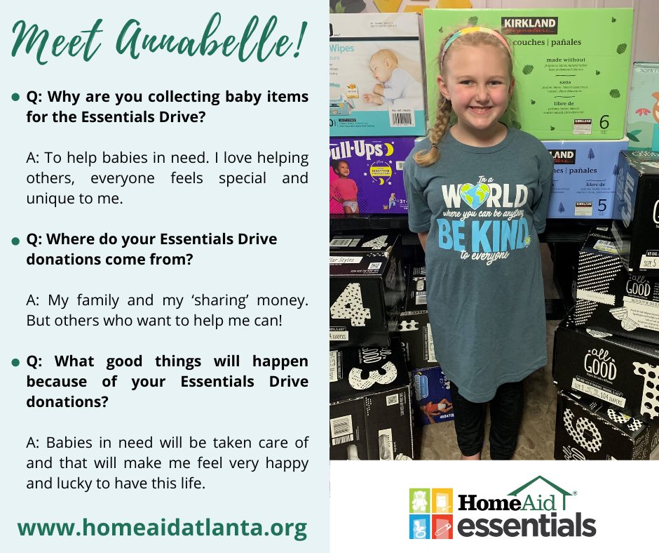 HomeAid Georgia - Volunteer Spotlight Annabelle, age 7,... | Facebook