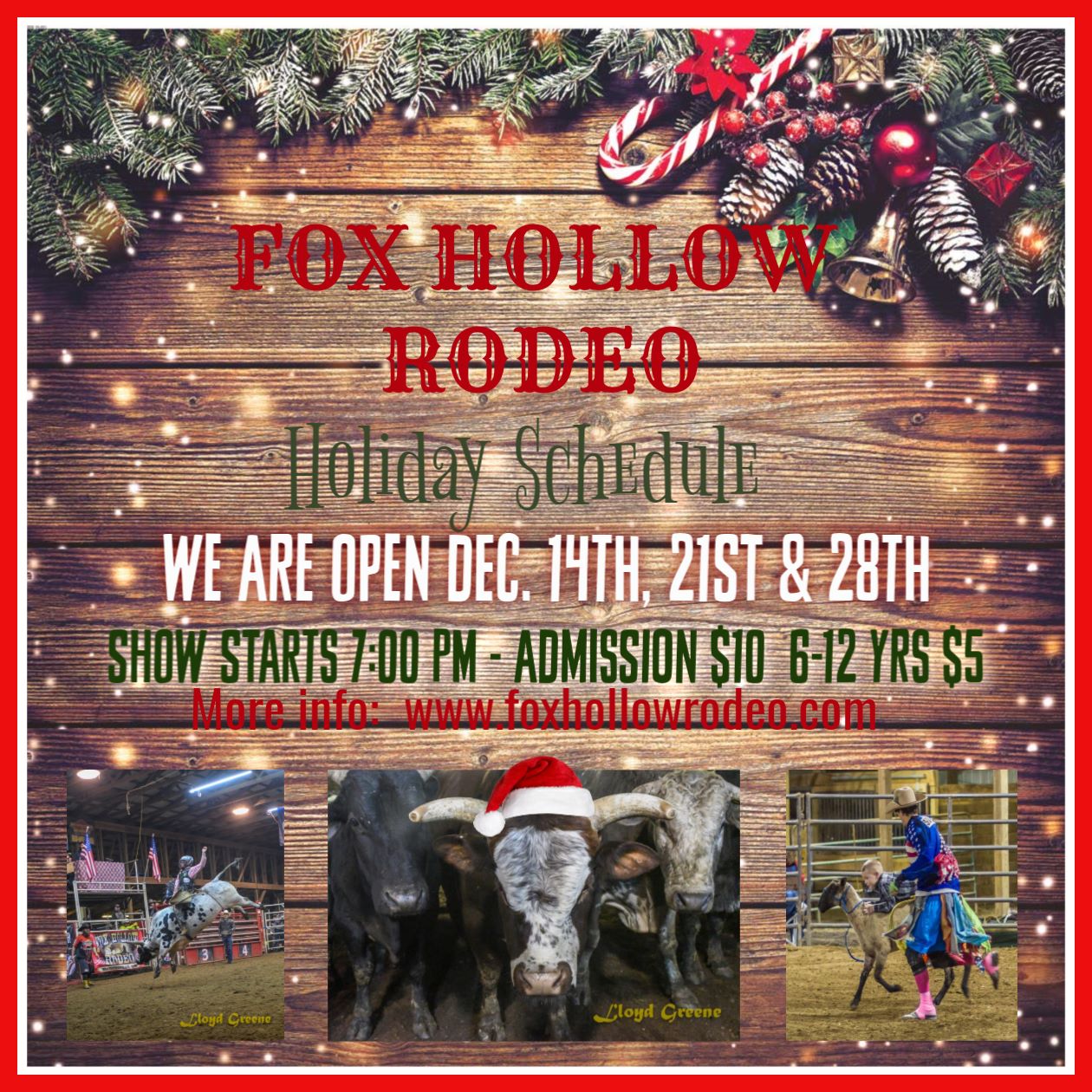 Fox - Fox Hollow Rodeo is open every Saturday night this holiday season ...