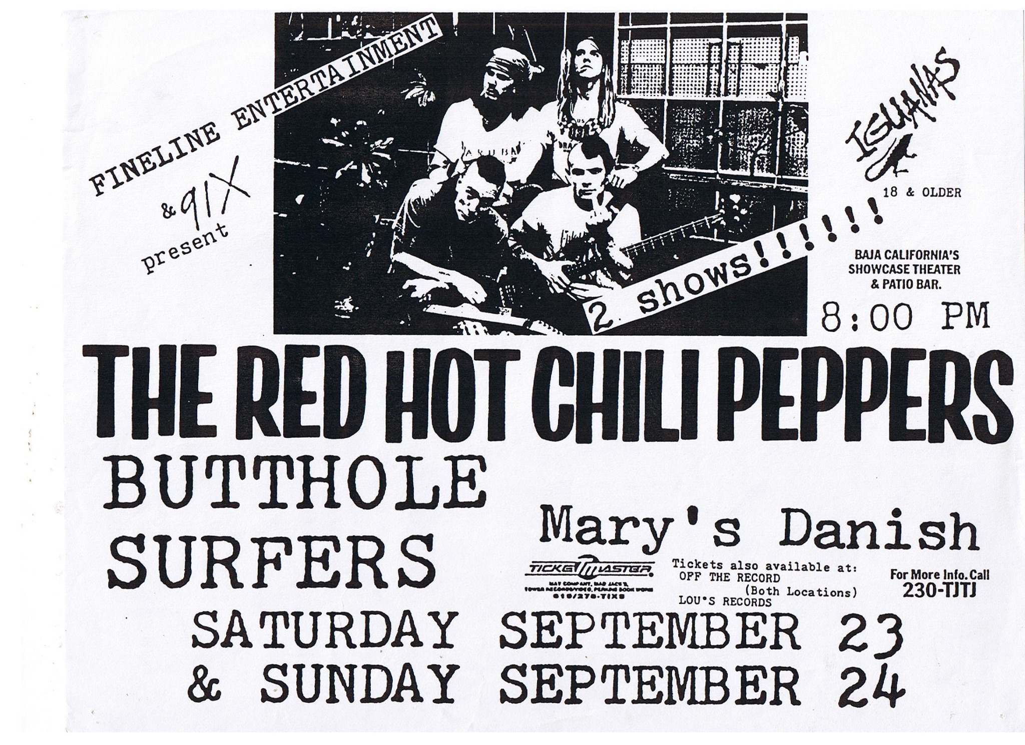 31 years ago today Red Hot Chili Peppers + Butthole Surfers +