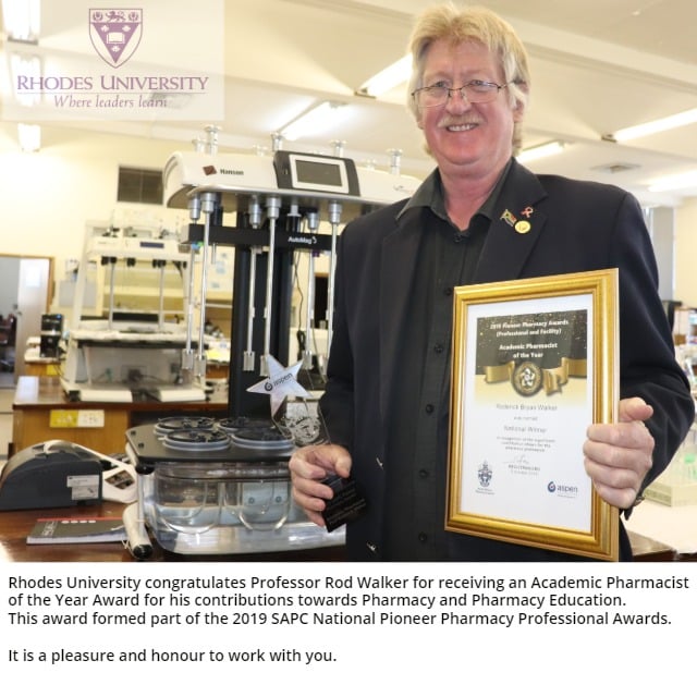 Well done to Professor Rod Walker for... - Rhodes University