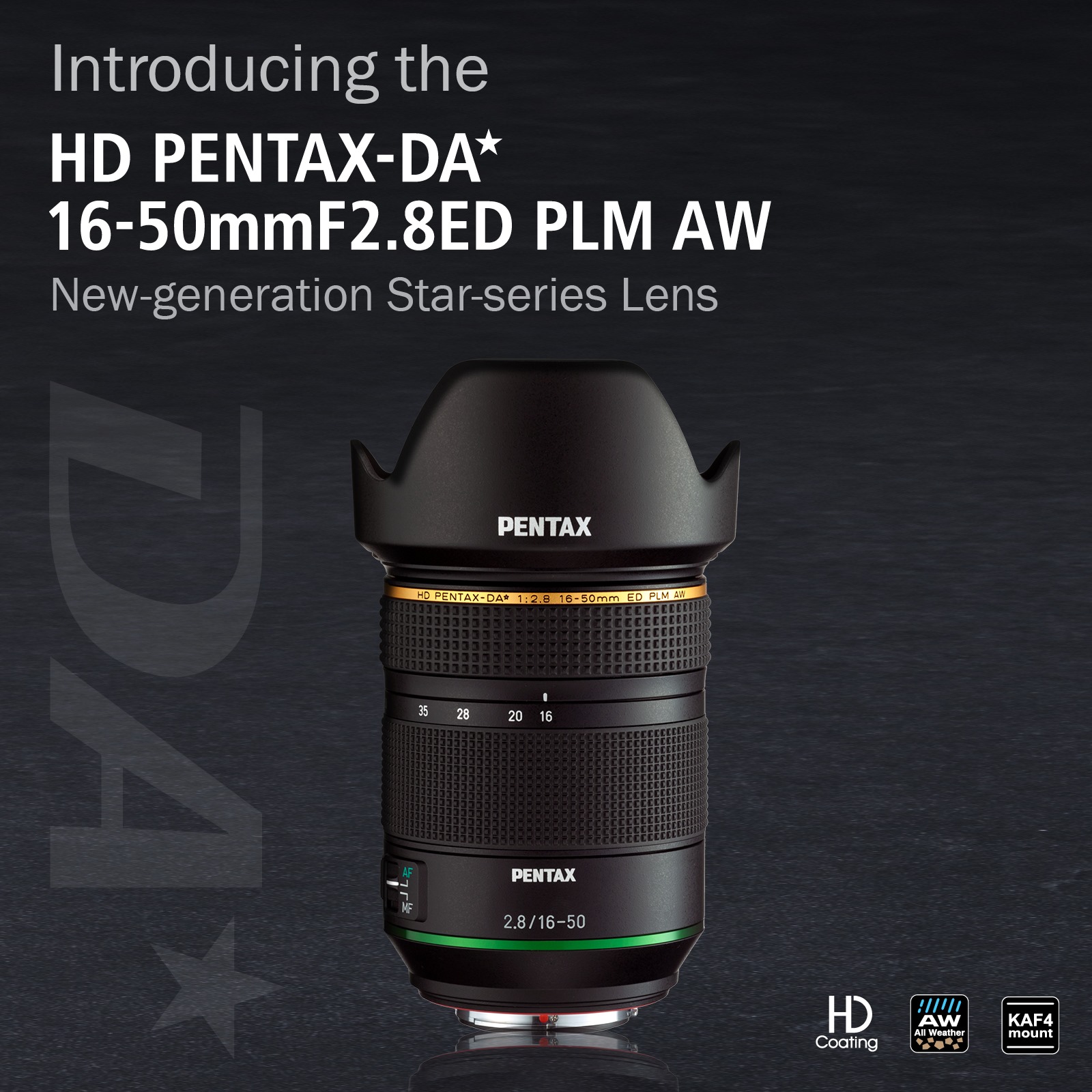 Pentax announces HD DA 16-50mm f/2.8 lens