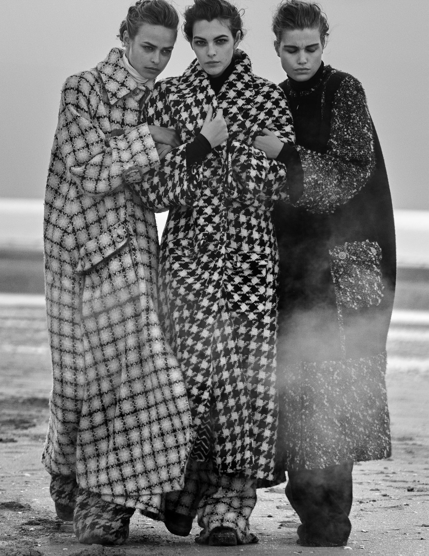 Models Vittoria Ceretti, Birgit Kos and Luna Bijl were