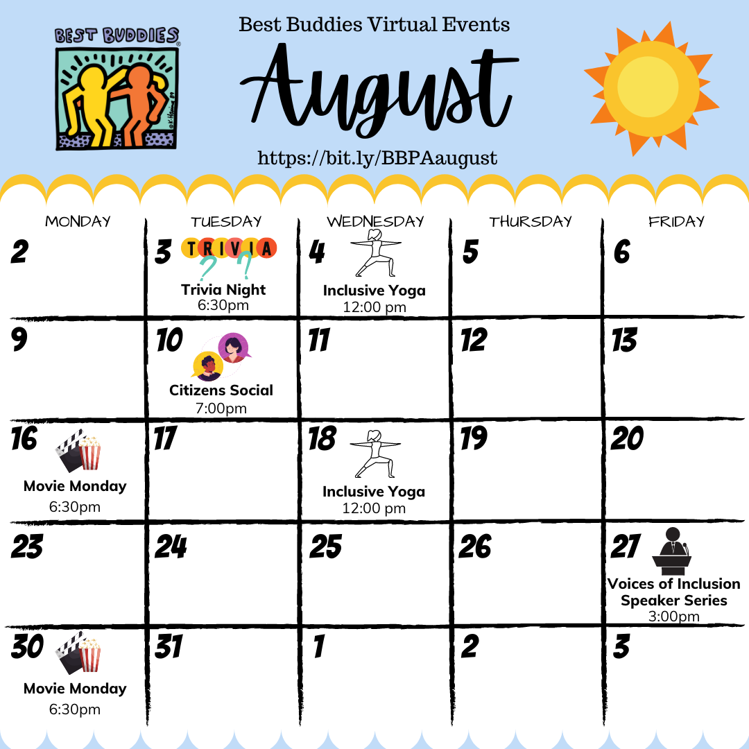 Our August Virtual Events... - Best Buddies Pennsylvania