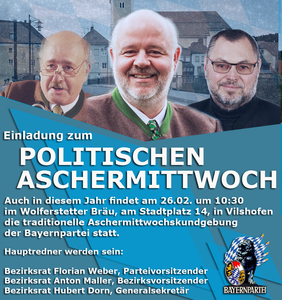 Bayernpartei Politischer Aschermittwoch Am 26 02 2020 Facebook