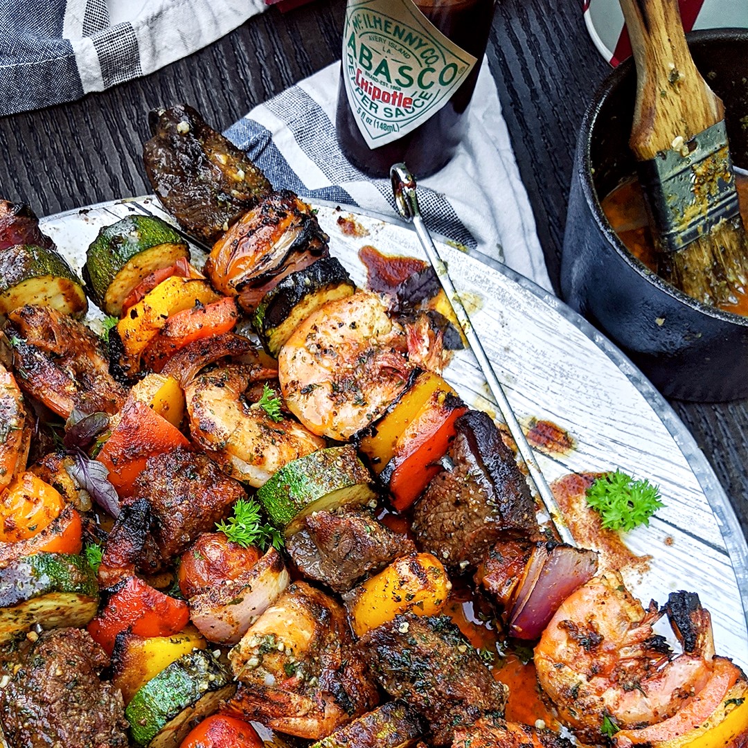Tabasco - Chipotle-Spiced Prawn + Ribeye Skewers 🔥 Today’s...