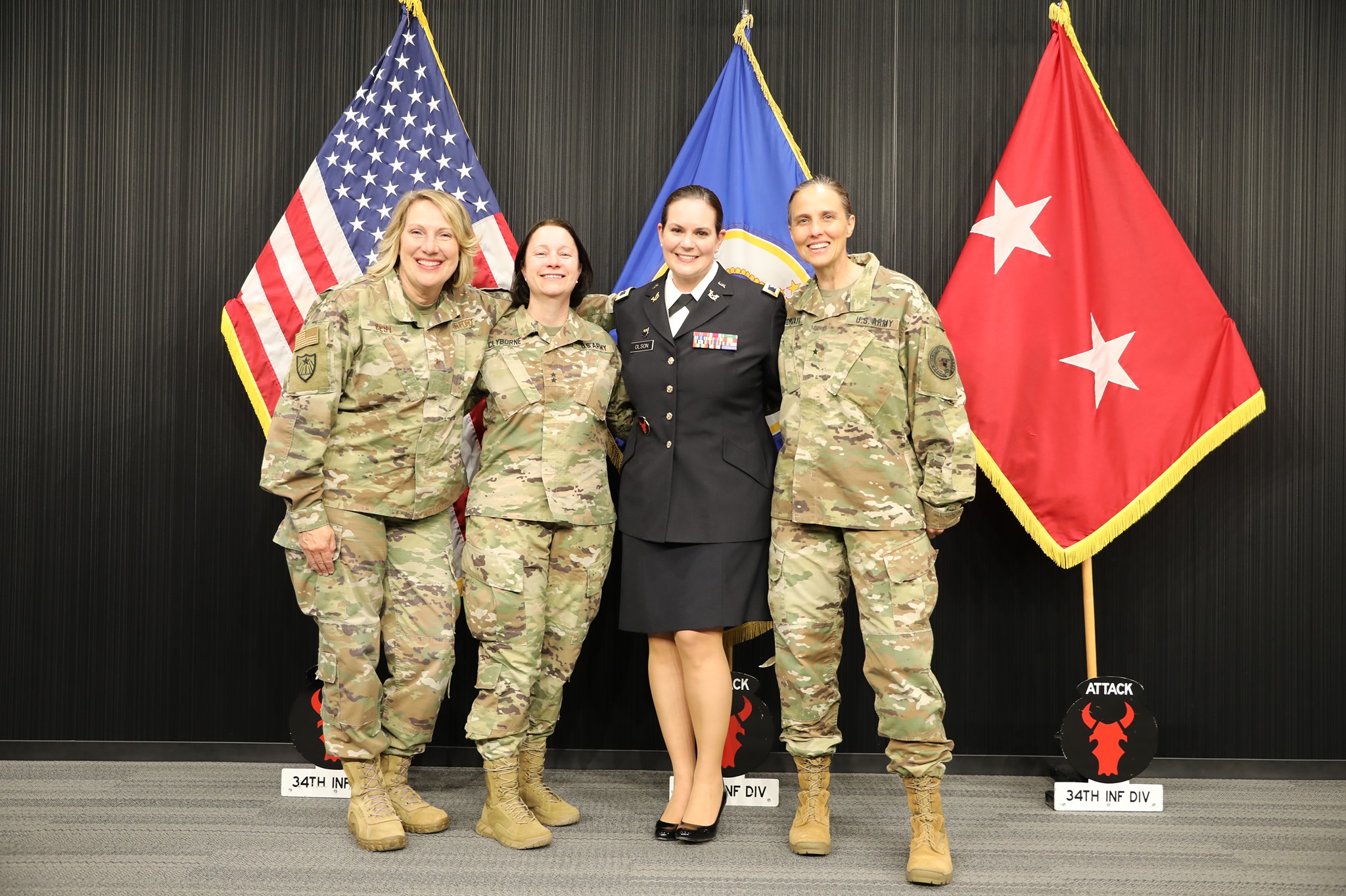 34th Red Bull Infantry Division - From left to right: Brig. Gen. Sandy ...