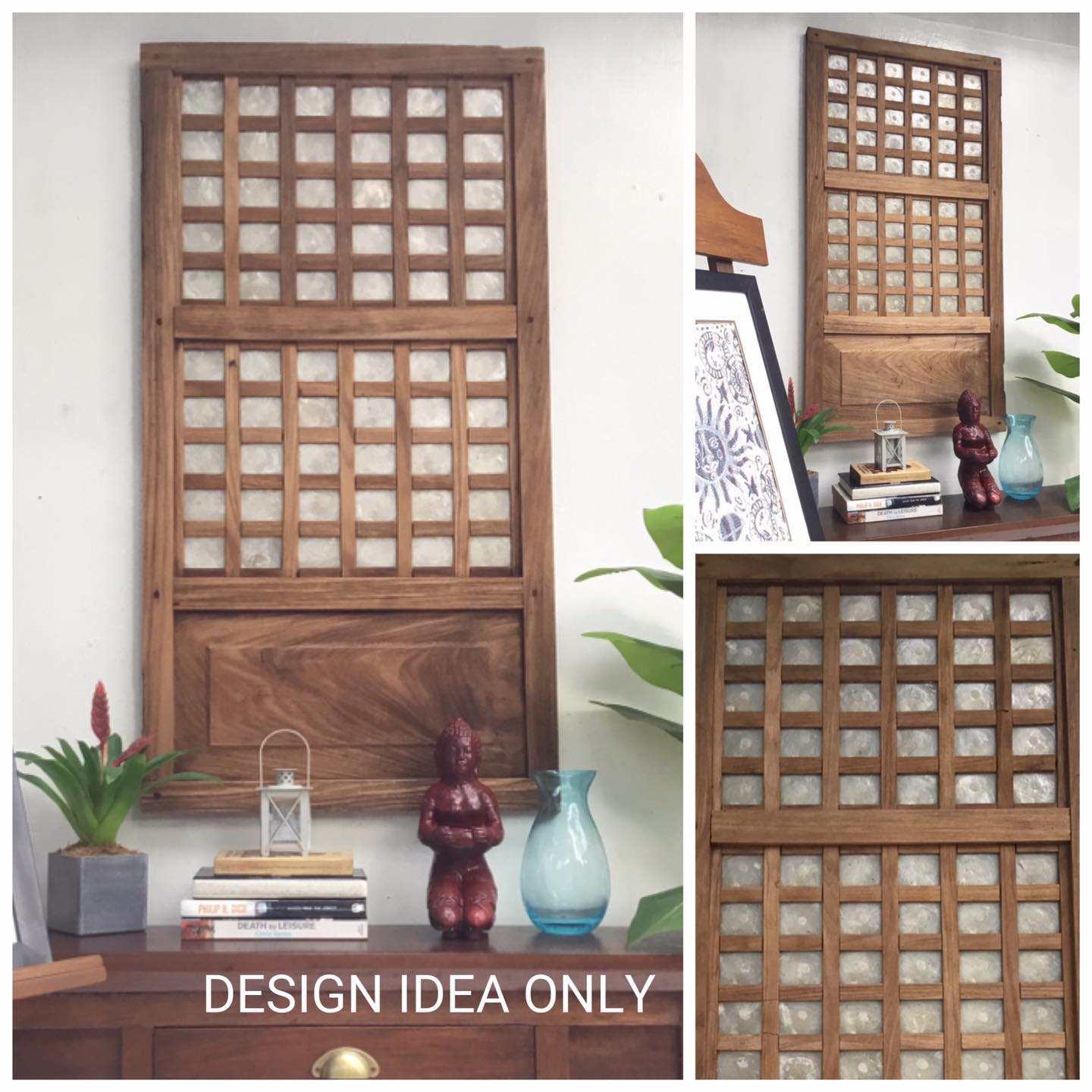 NOW AVAILABLE! ANTIQUE CAPIZ WINDOW PANELS ALL NARRA HARDWOOD 46 x 19 ...