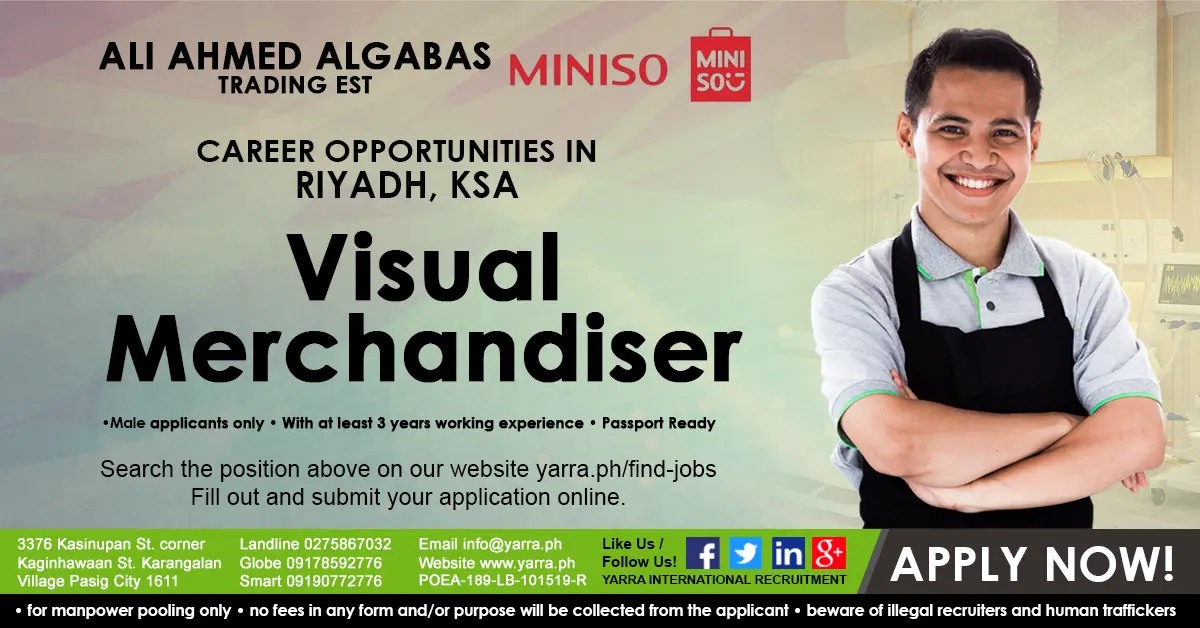 Yarra - Visual Merchandiser for Saudi Arabia ╰ APPLY NOW: https://www ...