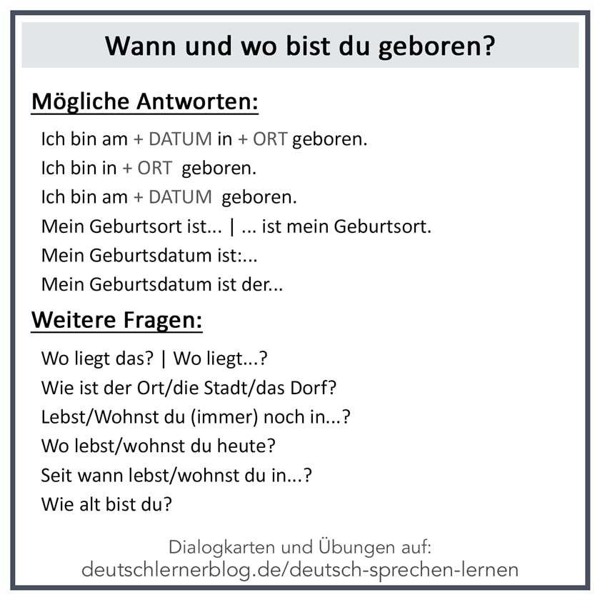 Wann Und Wo Bist Du Geboren 162 Deutschlernerblog Blog Fur