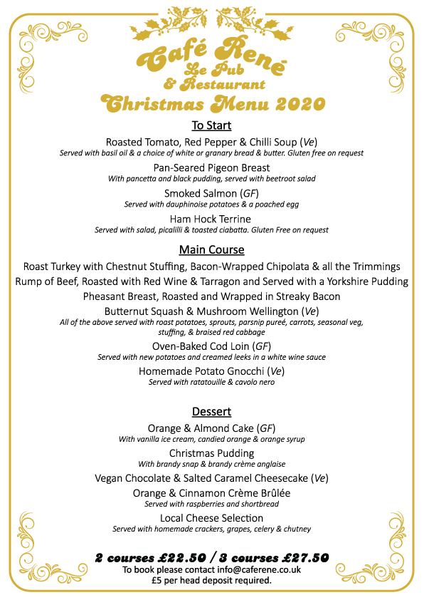 Café René - Here it is, our Christmas menu for 2020! A... | Facebook