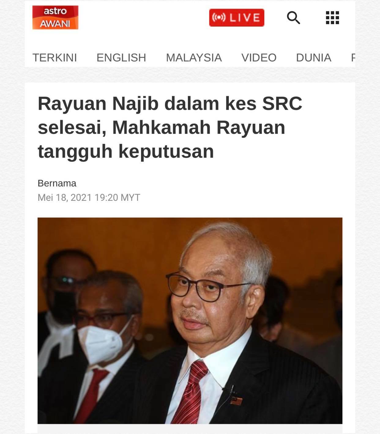 Najib Razak Proses Rayuan Kes Src Saya Sudah Selesai Awal Minggu Ini Namun Hakim Hakim Yang Bijaksana Belum Bersedia Untuk Memberi Keputusan Keputusan Ditangguh Mahkamah Rayuan Kepada Satu Tarikh Yang Akan Diumum
