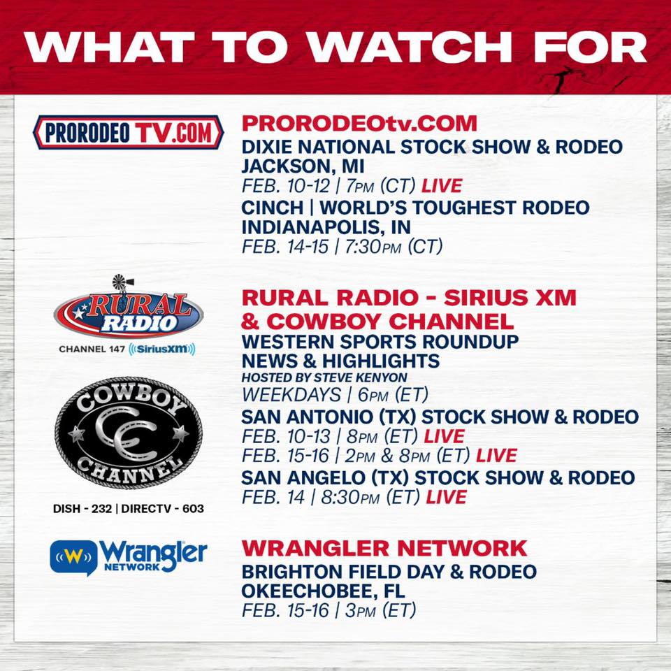 PRCA ProRodeo - 𝐖𝐡𝐚𝐭 𝐭𝐨 𝐖𝐚𝐭𝐜𝐡 𝐖𝐞𝐝𝐧𝐞𝐬𝐝𝐚𝐲 • • • We have lots of LIVE ...