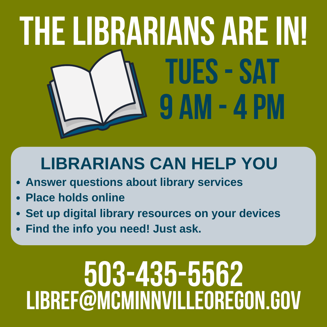 Our building may be closed,... McMinnville Public Library