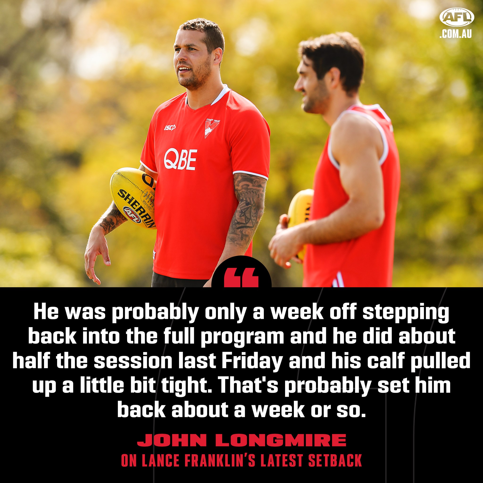 AFL - John Longmire has explained Buddy's recent calf...