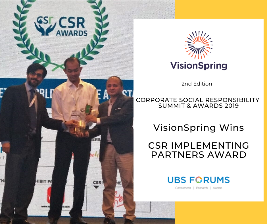 VisionSpring - We are honored to receive the “CSR...