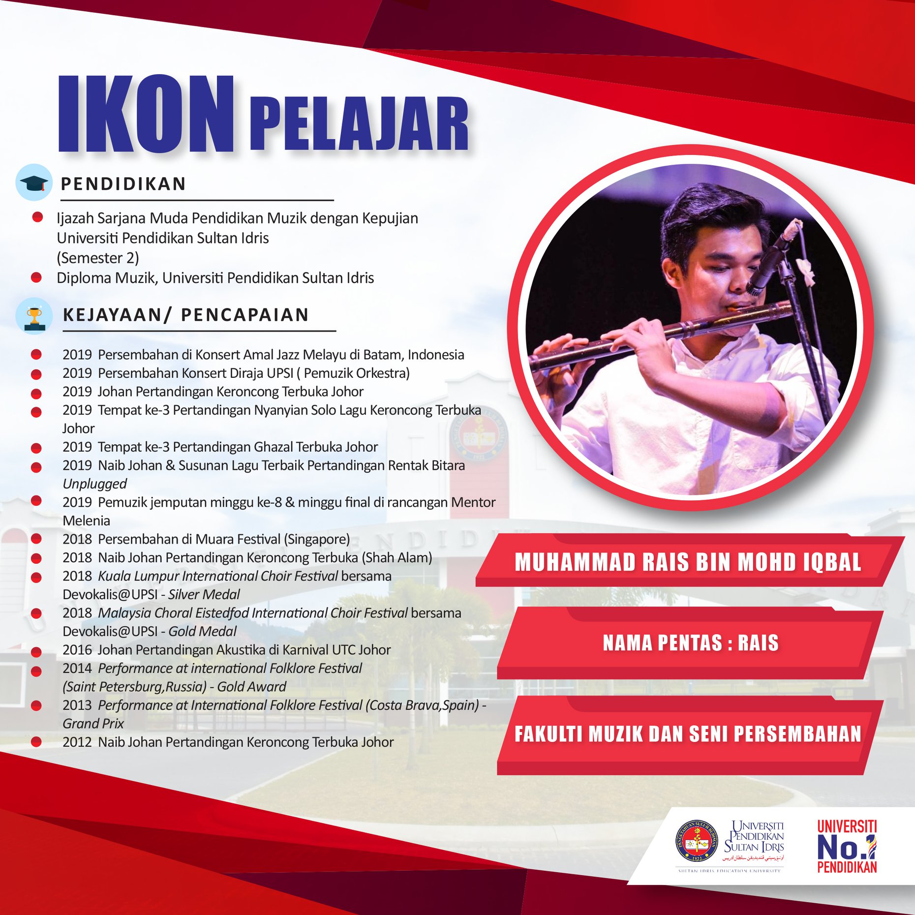 Universiti Pendidikan Sultan Idris - [IKON PELAJAR] Jom Kenali Artis ...