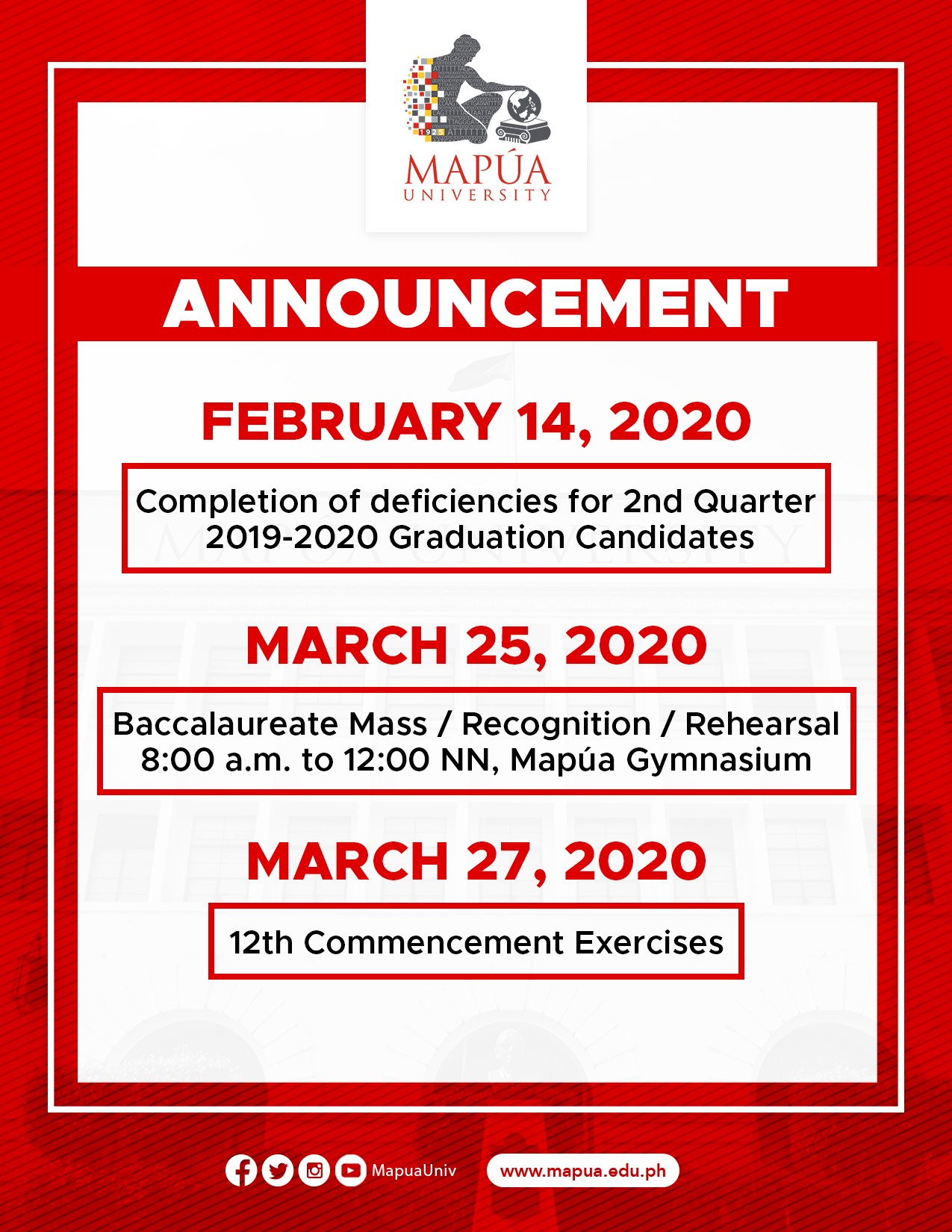 To all 2nd Quarter graduating students,... - Mapúa University | Facebook