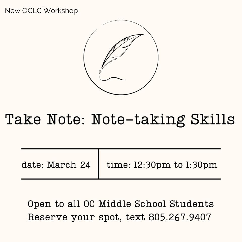 🖊 OC Learning Center Note-taking... - Oaks Christian School | Facebook