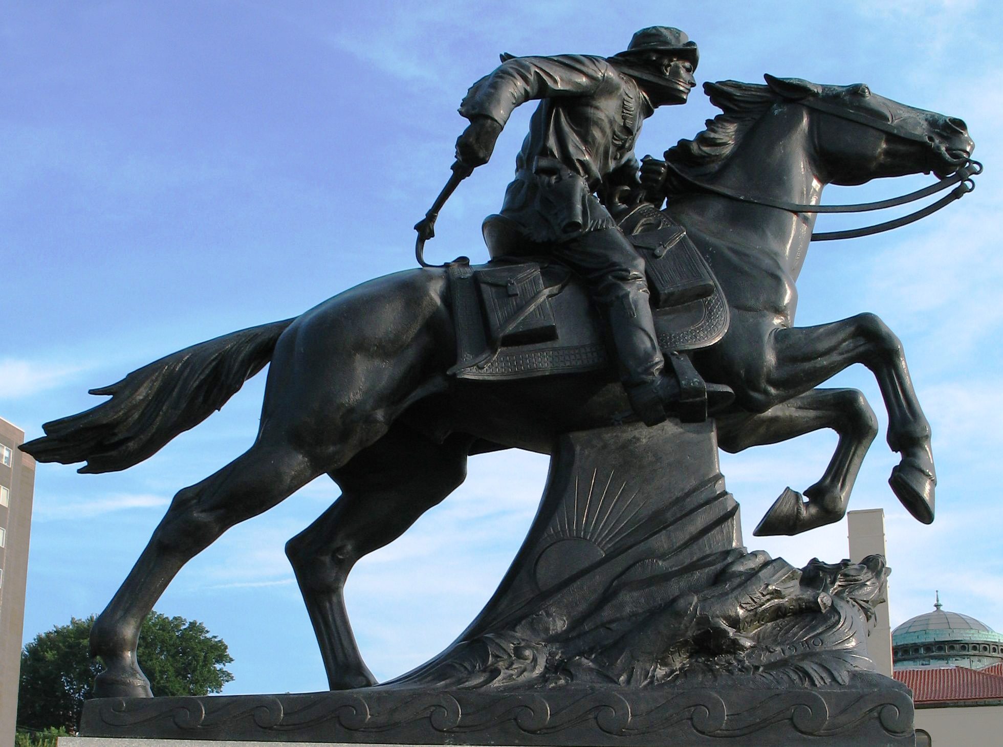 Pony Express statue on Jefferson Highway in St. Joseph Missouri