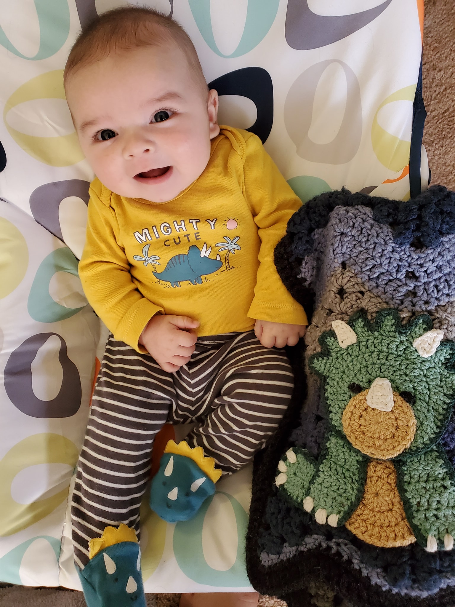 Personalized Baby Blanket With Dinosaur Design | Custom Name Kids Blanket | Super Soft Fleece 40x50 Inches