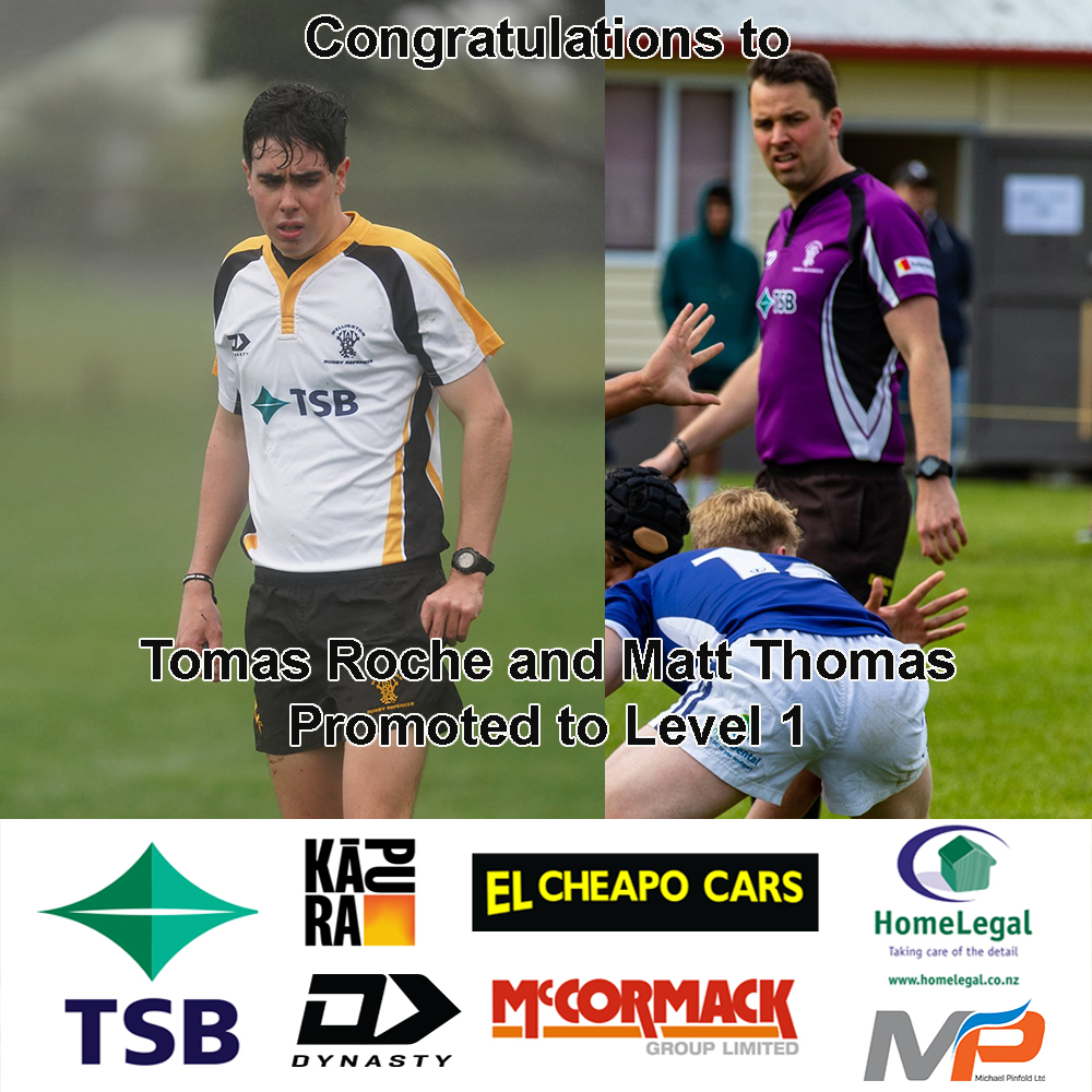Congratulations to Matt Thomas... - Wellington Rugby Referees