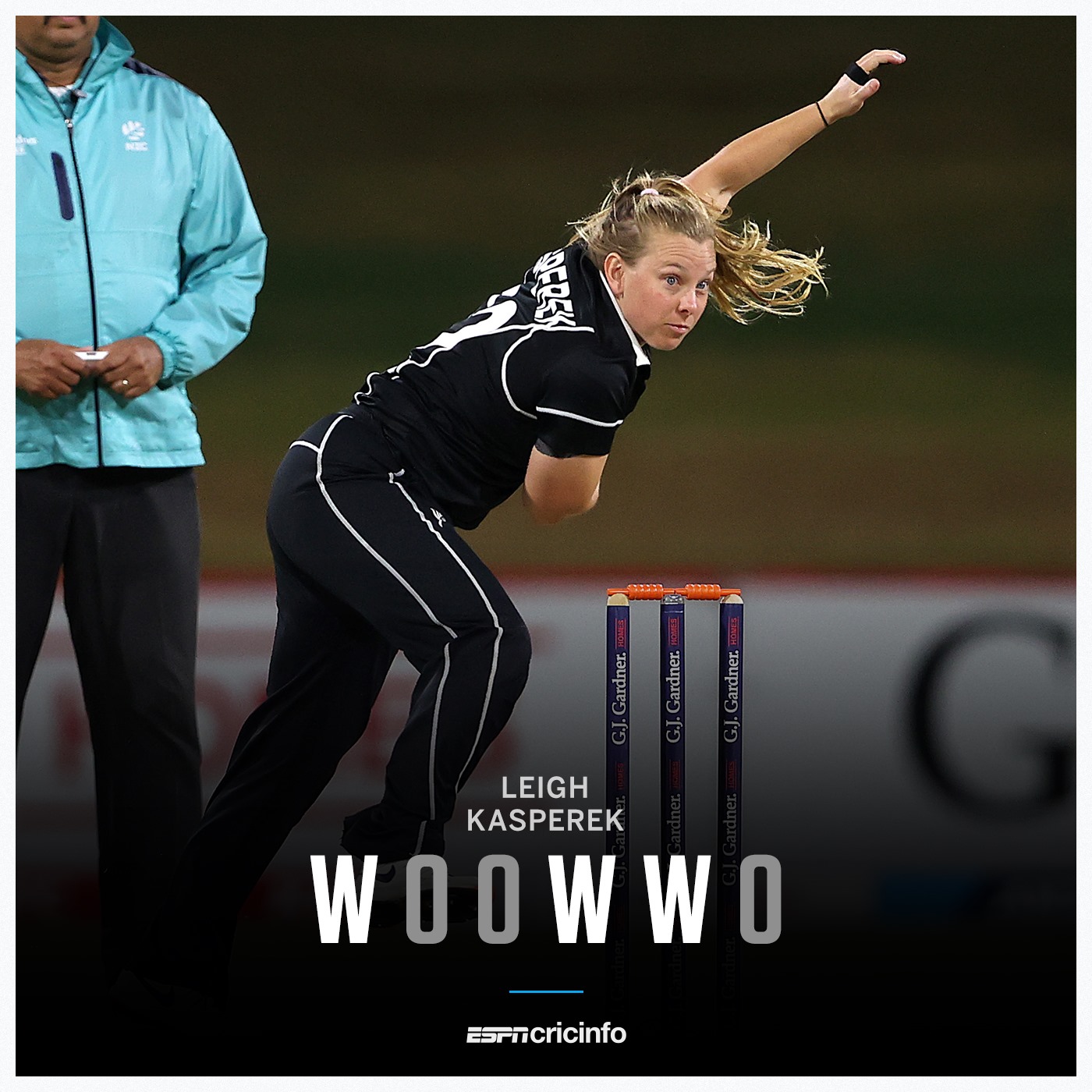 ESPNcricinfo - A triple-wicket maiden for Leigh Kasperek 🔥...