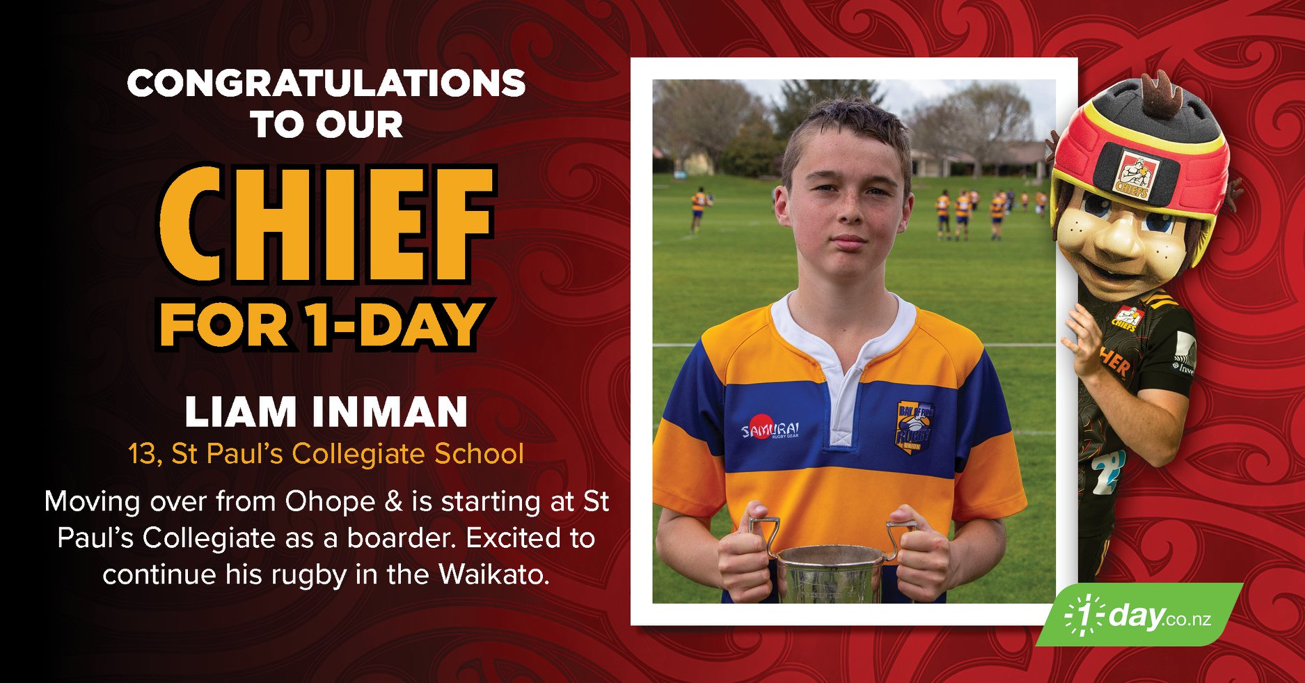 Congratulations to our Chief for 1-day... - Gallagher Chiefs | Facebook