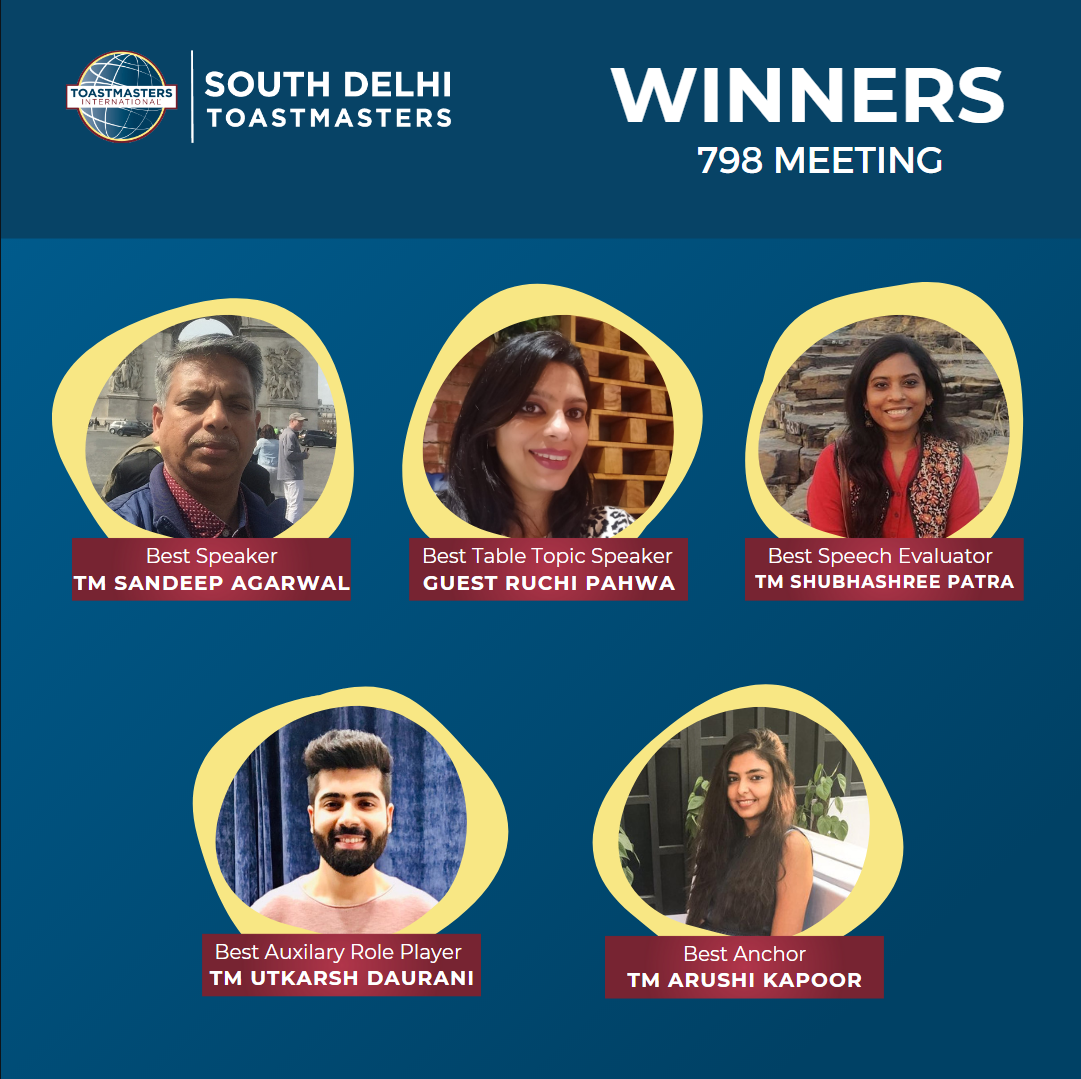 Congratulations!!! to all the... - South Delhi Toastmasters