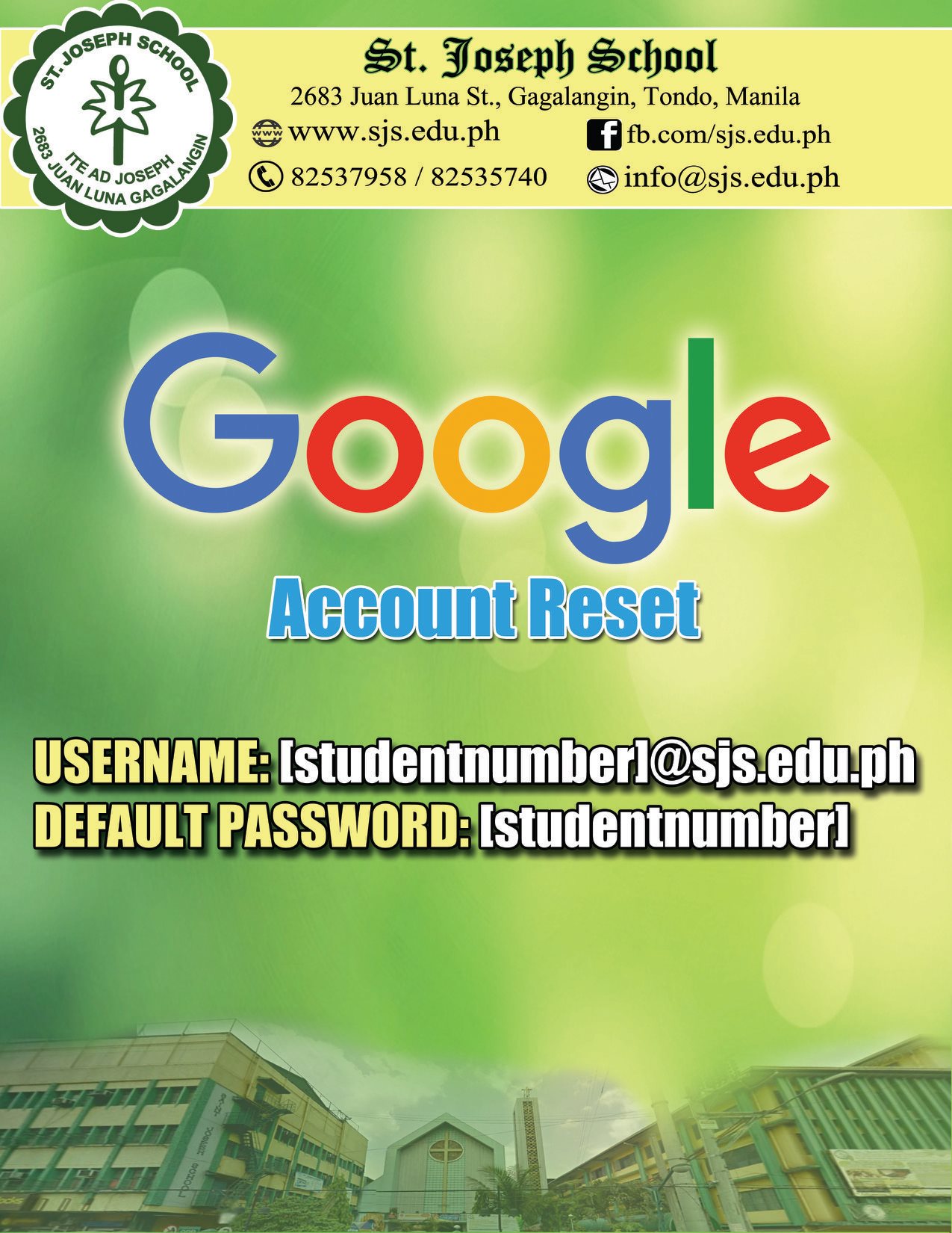 Please be informed that SJS created a new Google account for our ...