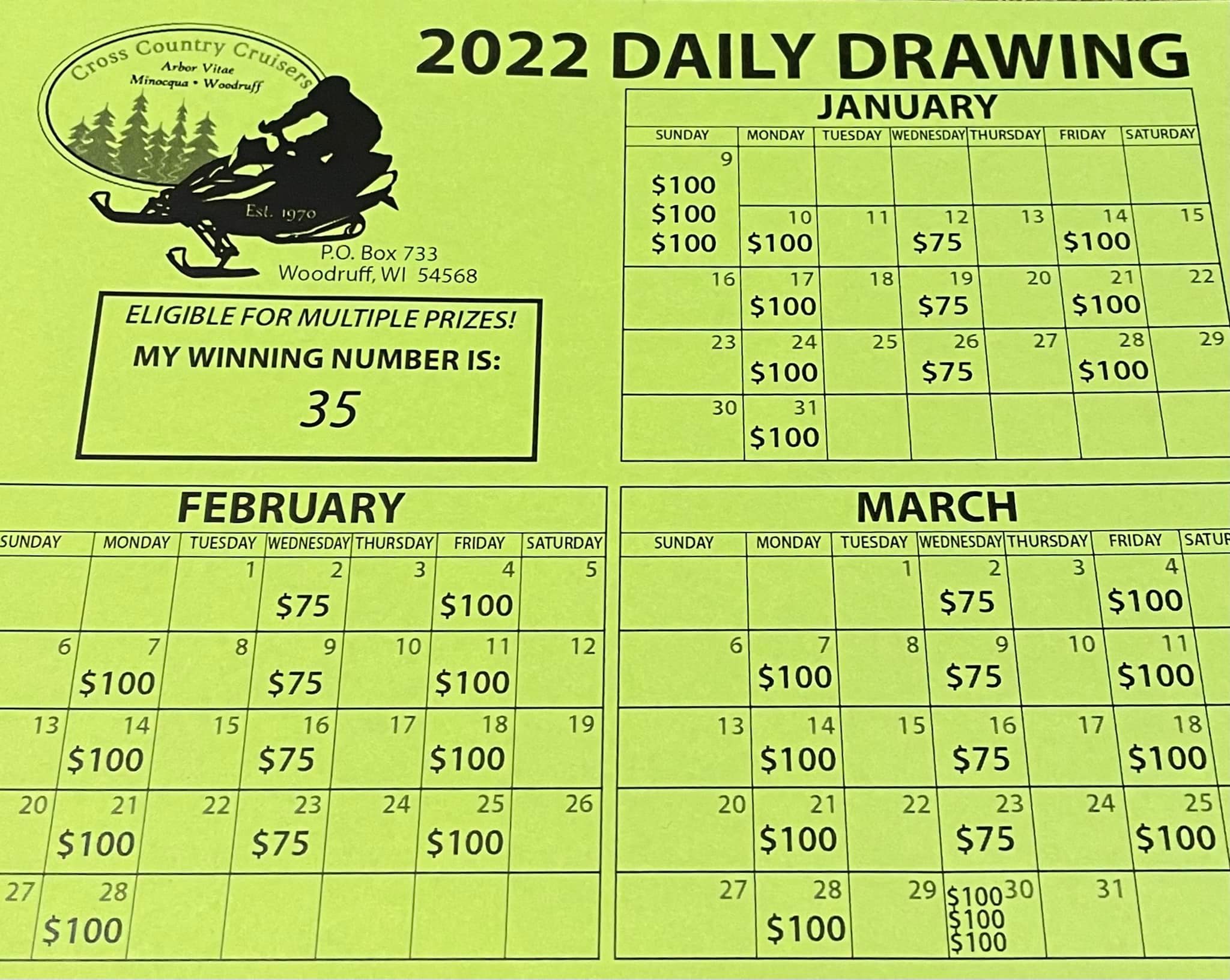🚨 Final Call for Calendar Raffle... - Cross Country Cruisers