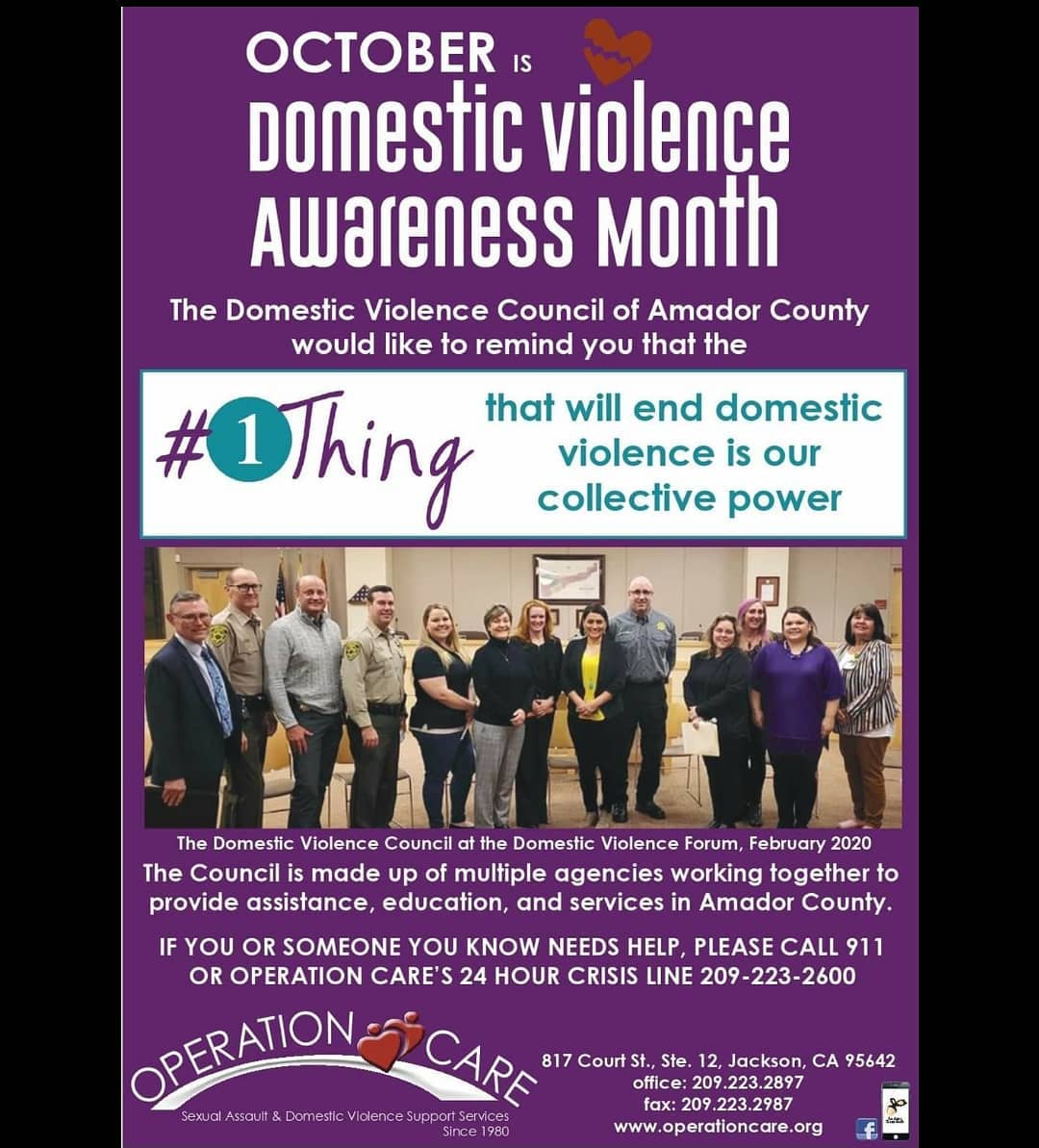 Operation - October is Domestic Violence Awareness Month Amador County ...