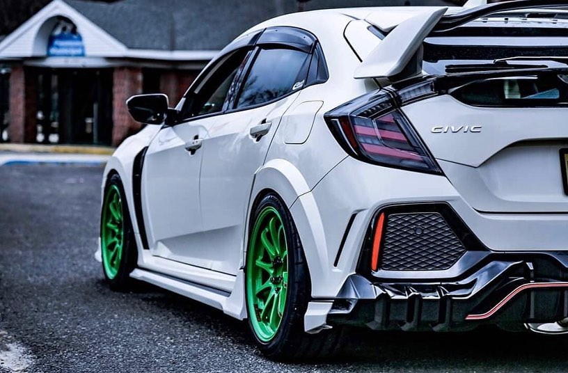 Volk Racing's Takata Green CE28SL's x Championship White FK8, this