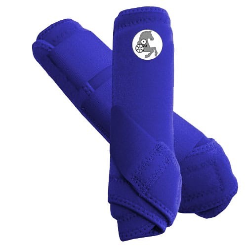 Bota De Hielo/Protector Para Caballos - Con 24 Bolsas De Gel, Correas Ajustables, Para Patas Delanteras, Color Azul