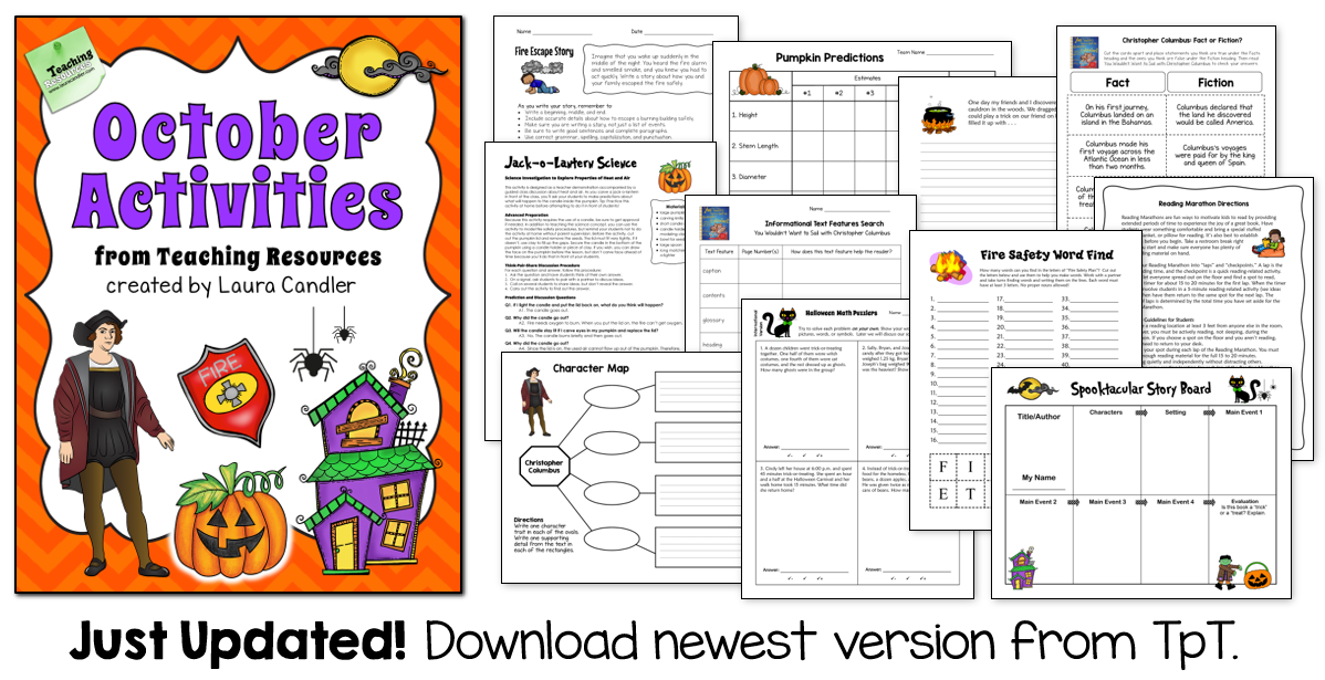 Teaching Resources - Yay! I finally finished the updates on my October ...