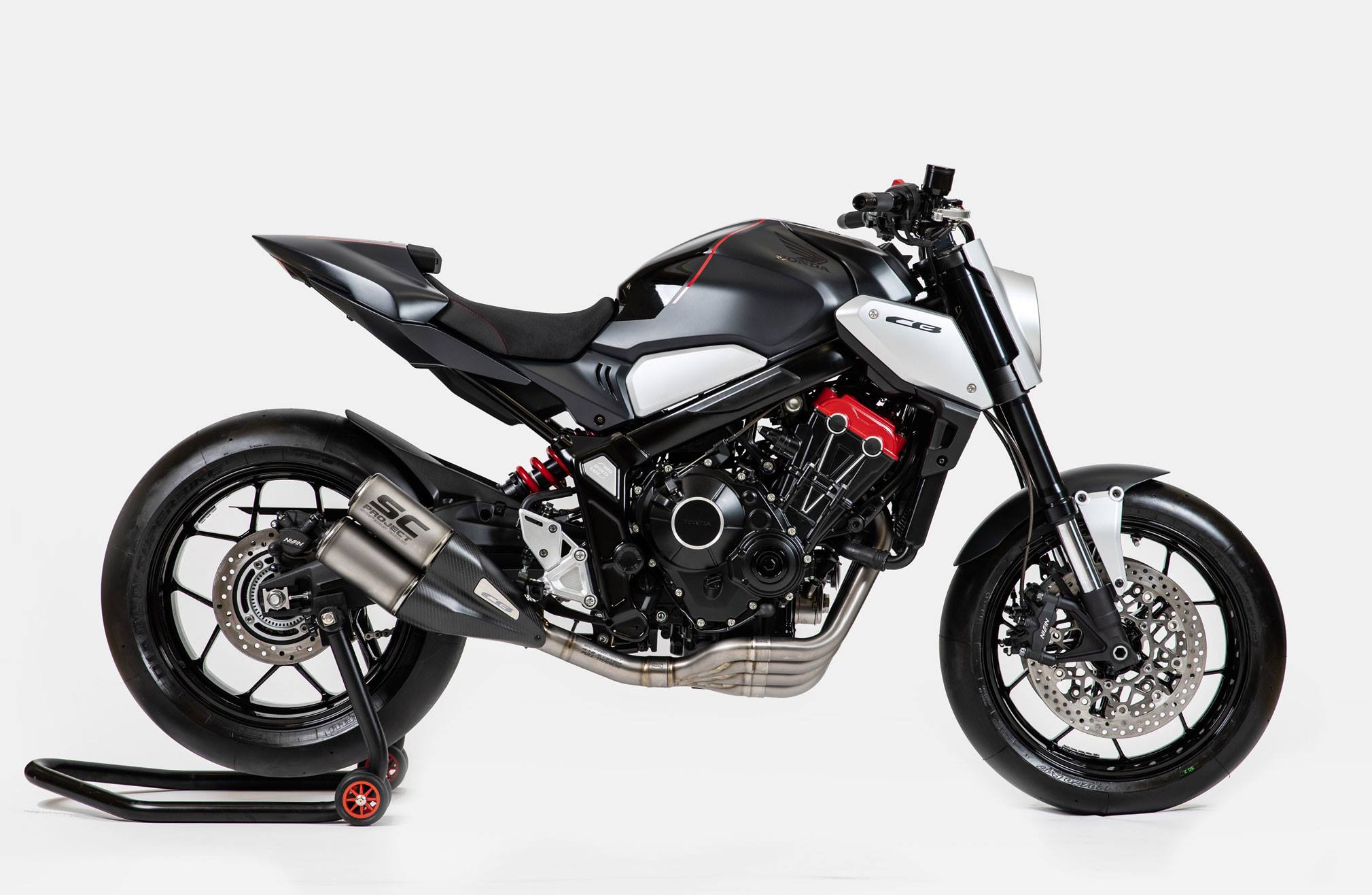 Honda CB650R Neo Sports Cafe with SC-Project full system twin CR-T