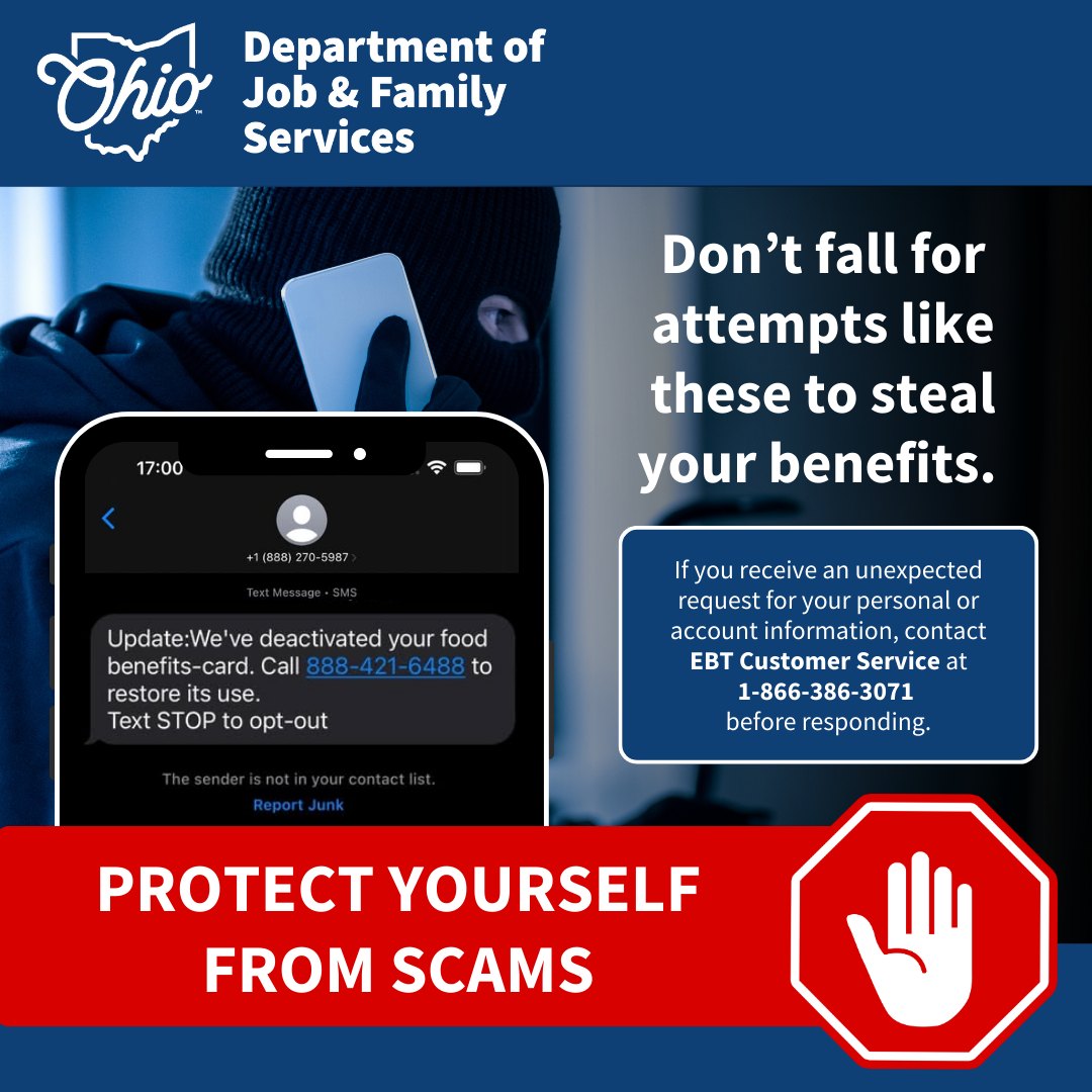 Ohiomeansjobs - 🚨 SCAM ALERT 🚨 If you get a text or call about your EBT ...