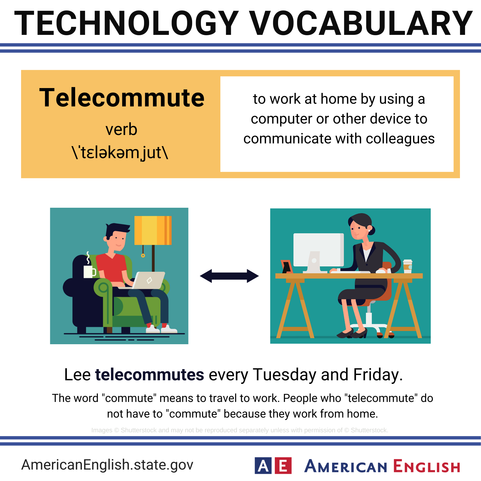 American - It is very common for employees to telecommute fully or ...