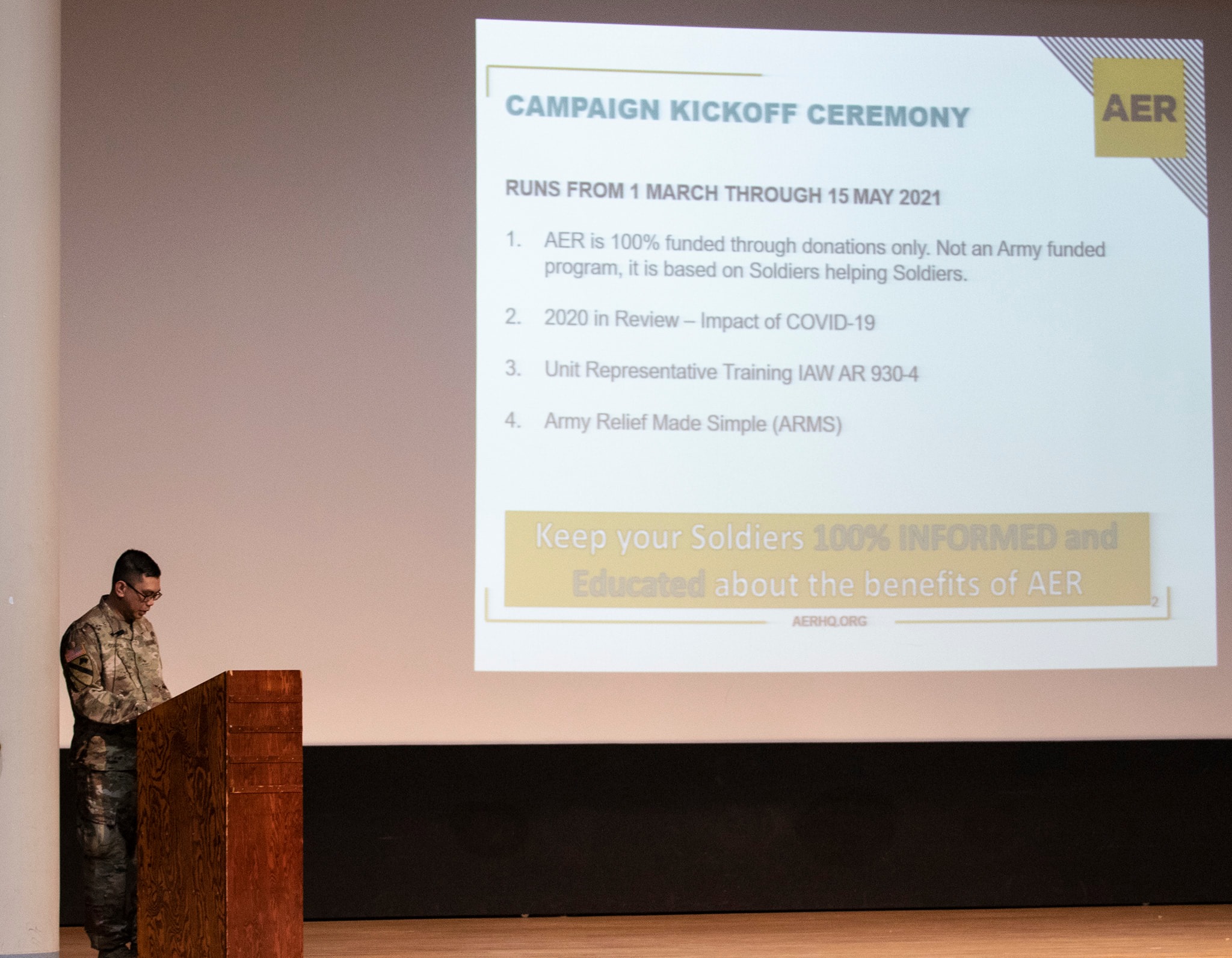 I Corps - Maj. Stephen Corpus, the Army Emergency Relief... | Facebook