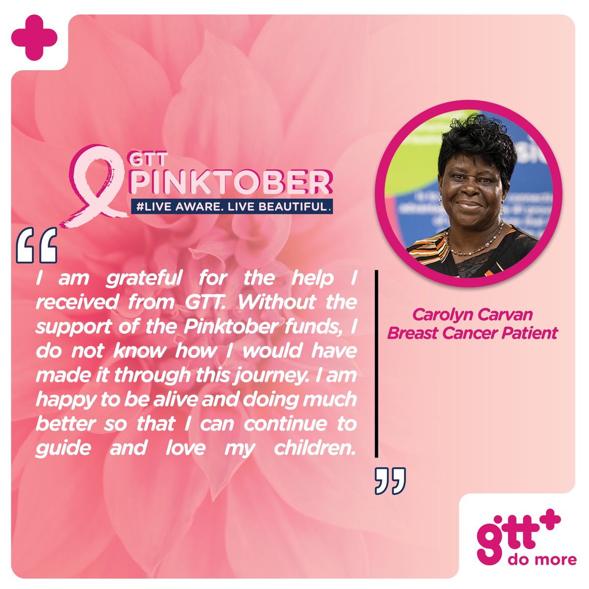 GTT - Pinktober continues to touch the lives of many. Read...