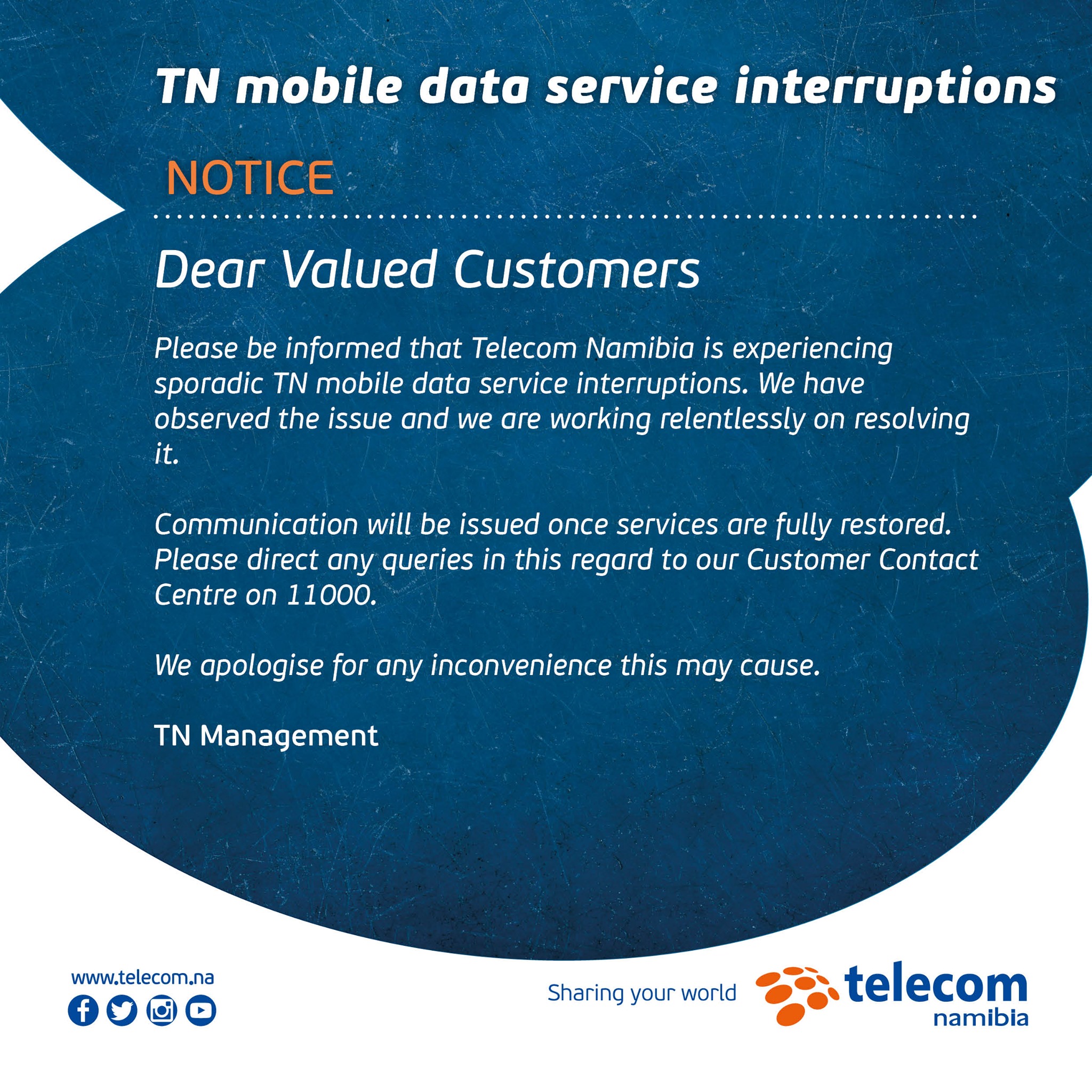 Telecom - #PublicNotice Data service interruptions | Facebook